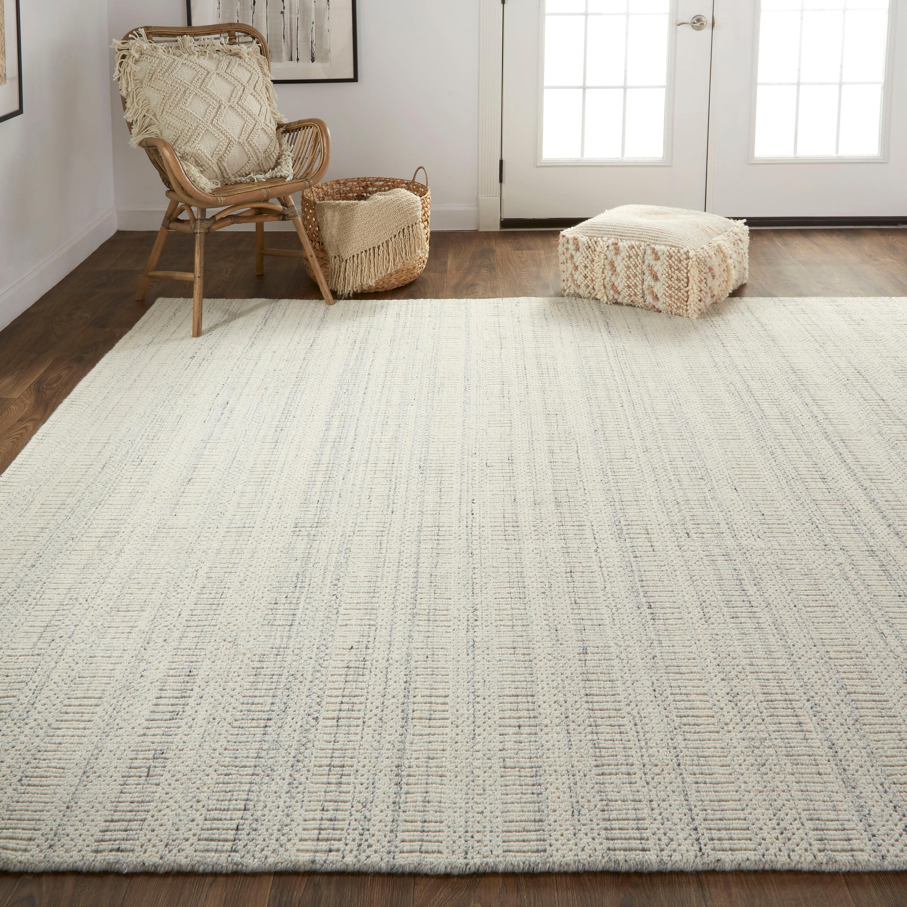 Handmade Reversible Gray Wool Rectangular Area Rug