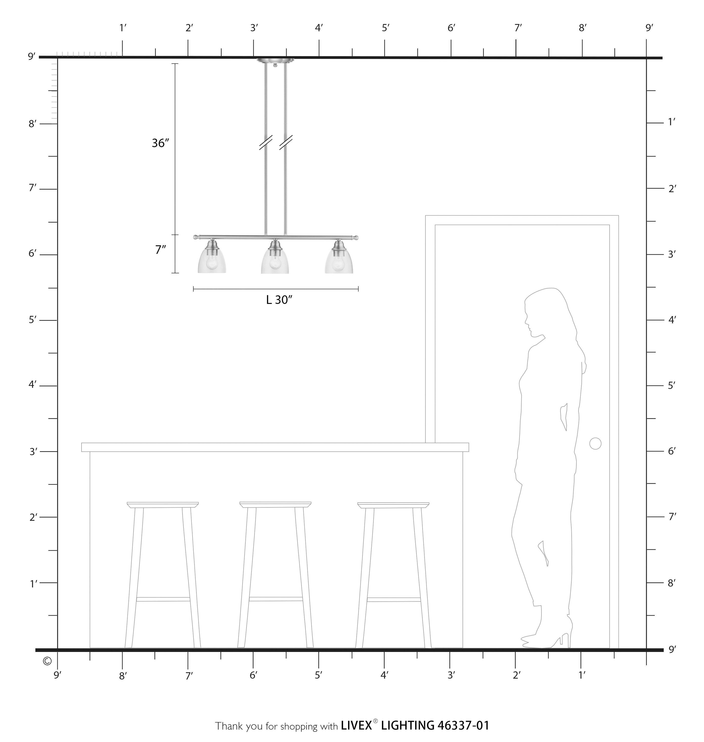 Livex Lighting Montgomery 3 - Light Chandelier in  Antique Brass