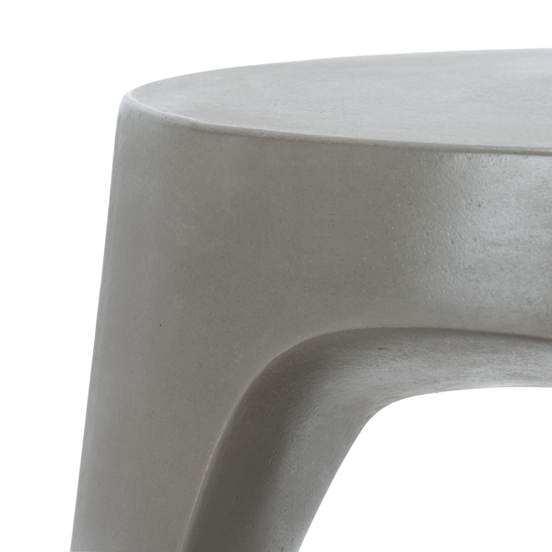 Vikki Concrete Accent Stool - Indoor/Outdoor - VNN1040 - Gray - Safavieh