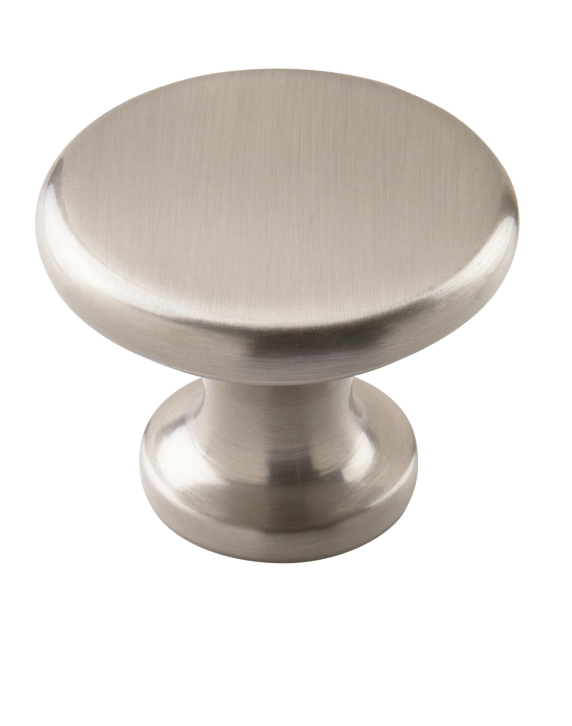 Amerock Allison Round Furniture Knob 1-1/2 in. D 1-3/16 in. Satin Nickel 1 pk