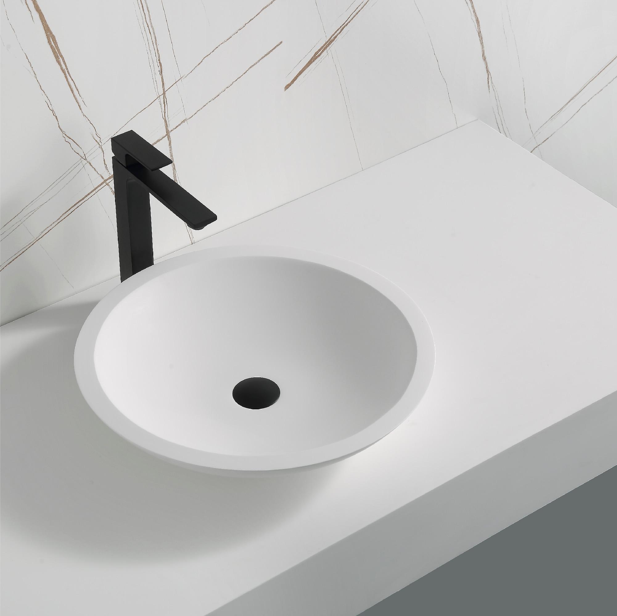 Karran Quattro 19-1/4'' X 19-1/4'' Matte White Acrylic Round Vessel Sink