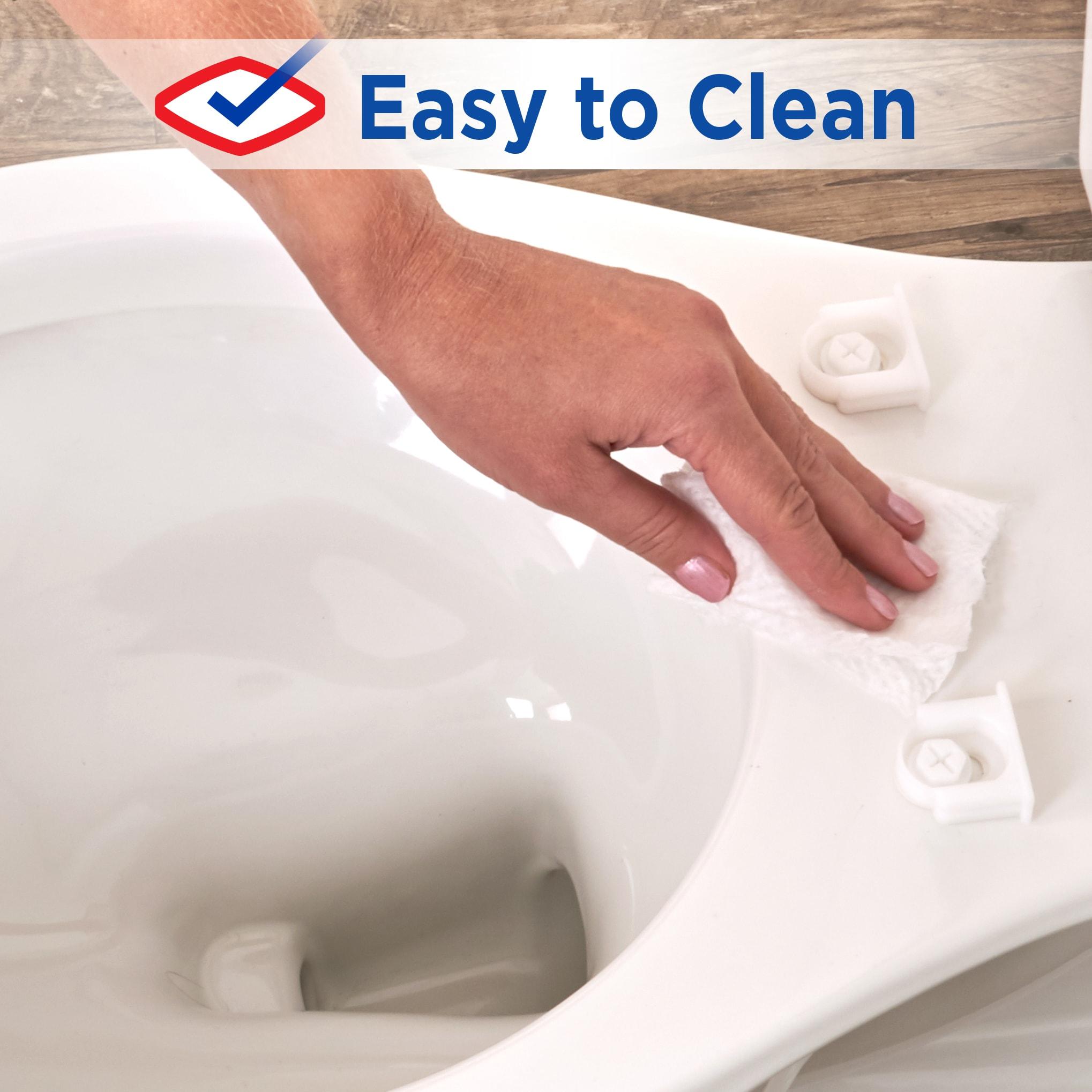 Clorox Antimicrobial Round Stay Fresh Scented Plastic Toilet Seat with Easy-off Hinges