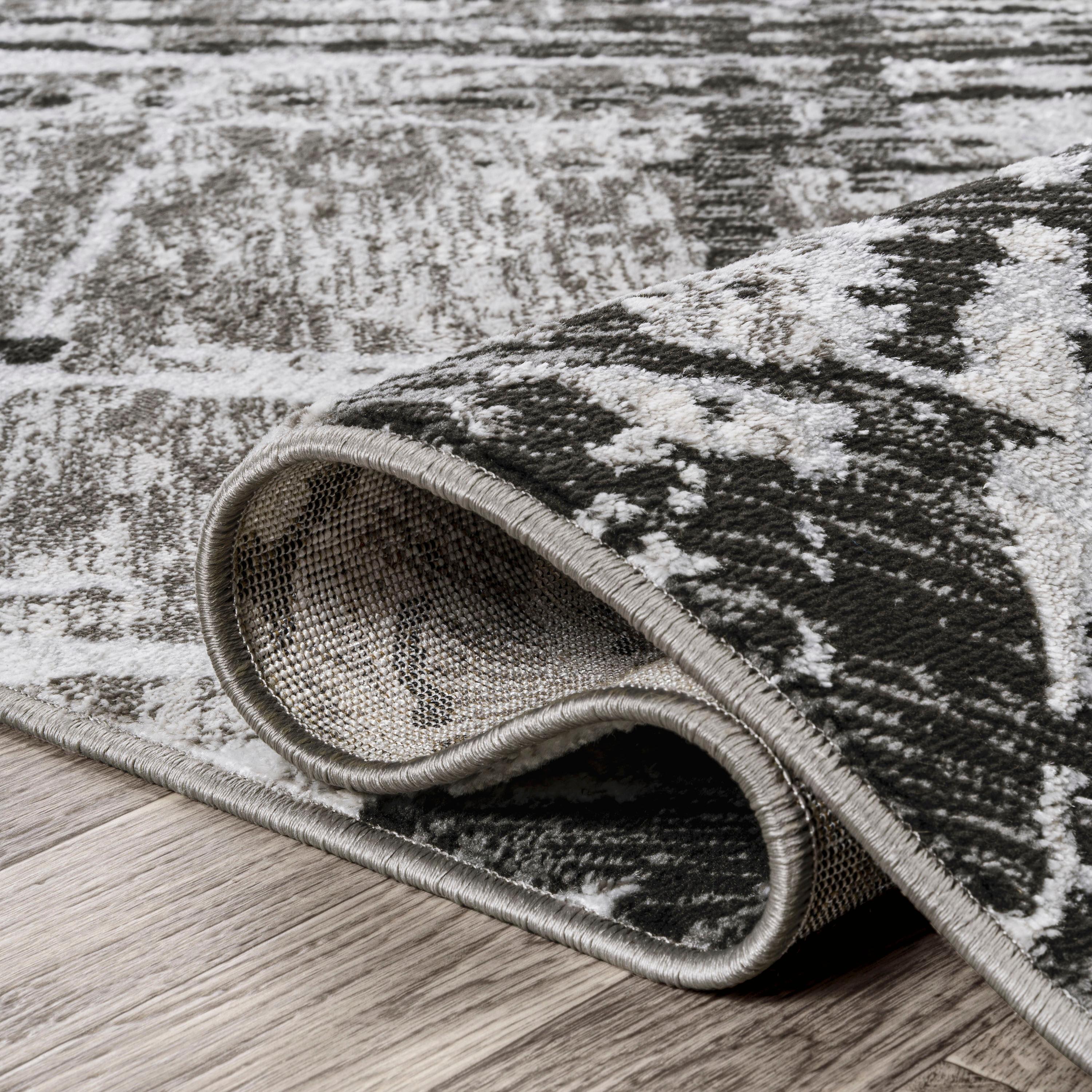 JONATHAN Y Slant Modern Abstract Black/Gray 3 ft. x 5 ft. Area Rug