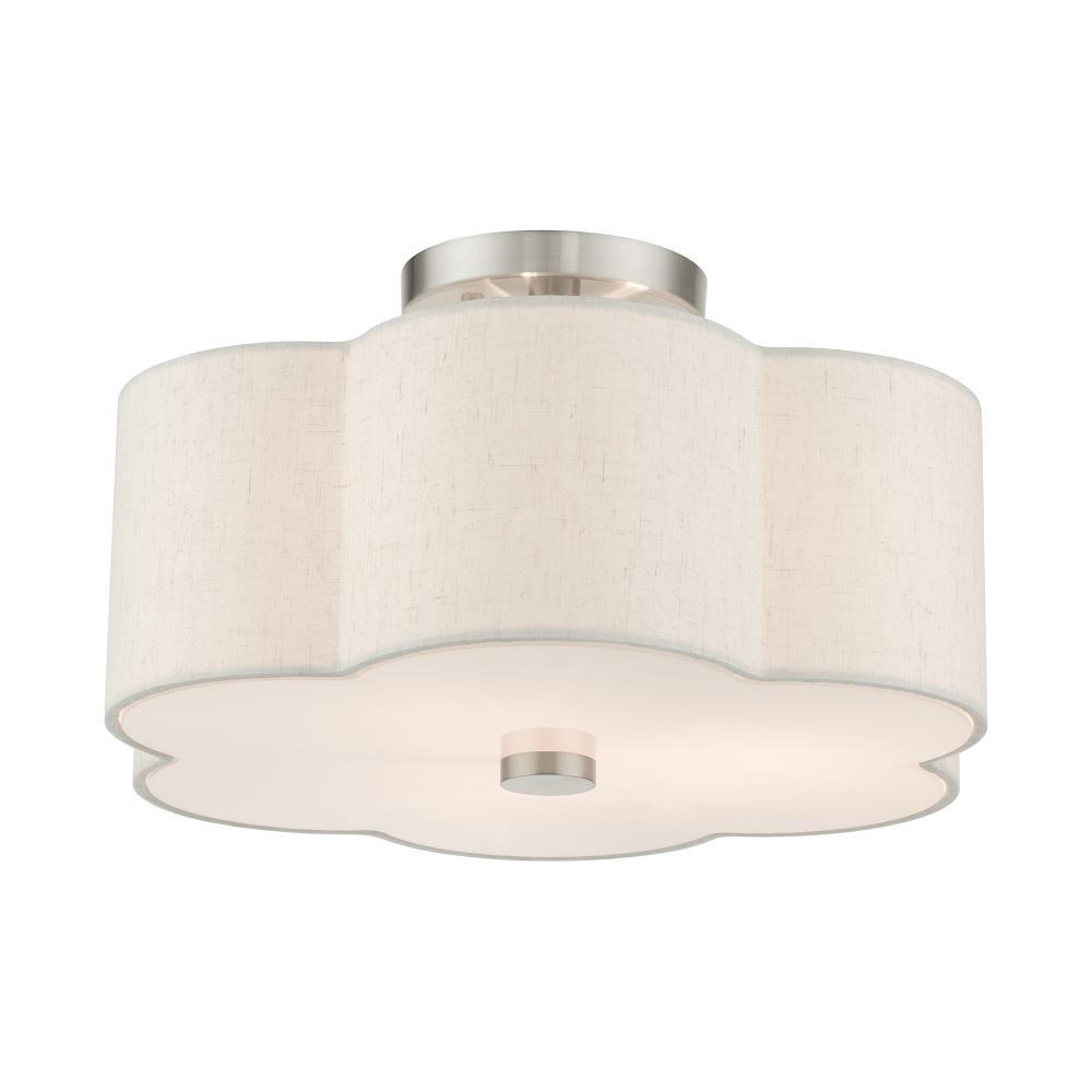 Livex Lighting Solstice 3 - Light Semi-Flush Mount in  Brushed Nickel