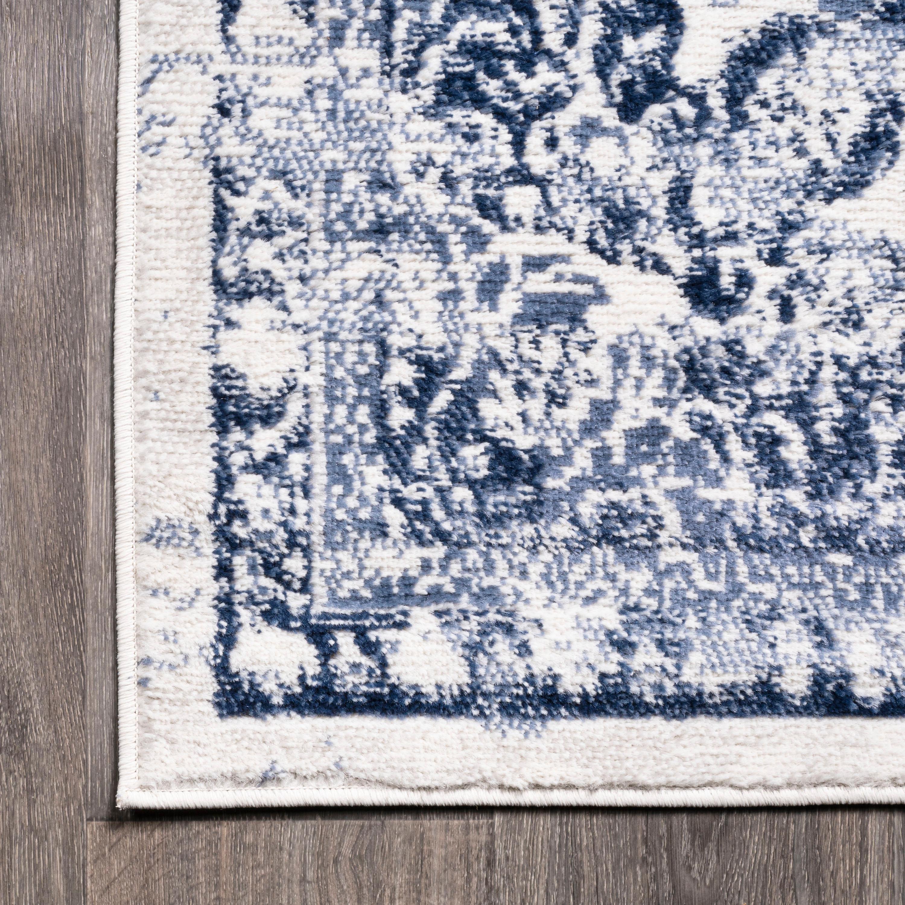 8'x10' Alhambra Ornate Medallion Modern Area Rug, Light Blue/Ivory - JONATHAN Y