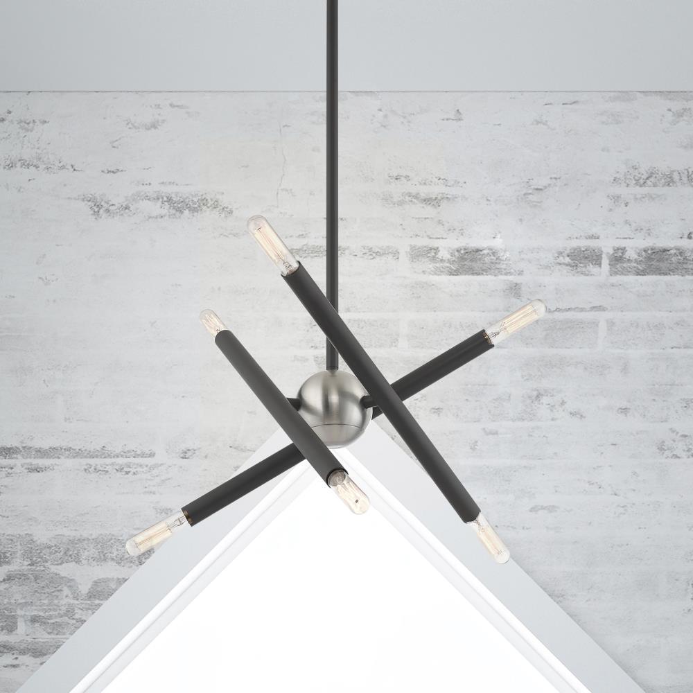Livex Lighting Soho 6 - Light Chandelier in  Scandinavian Gray