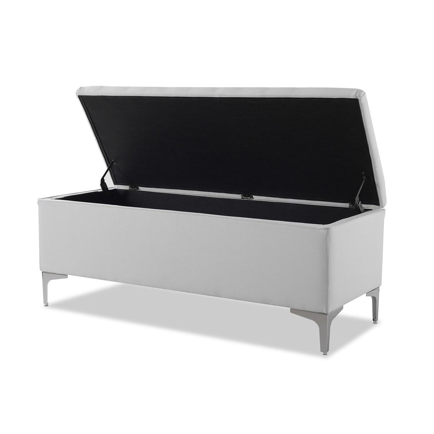 Madelyn Storage Bench Bright White