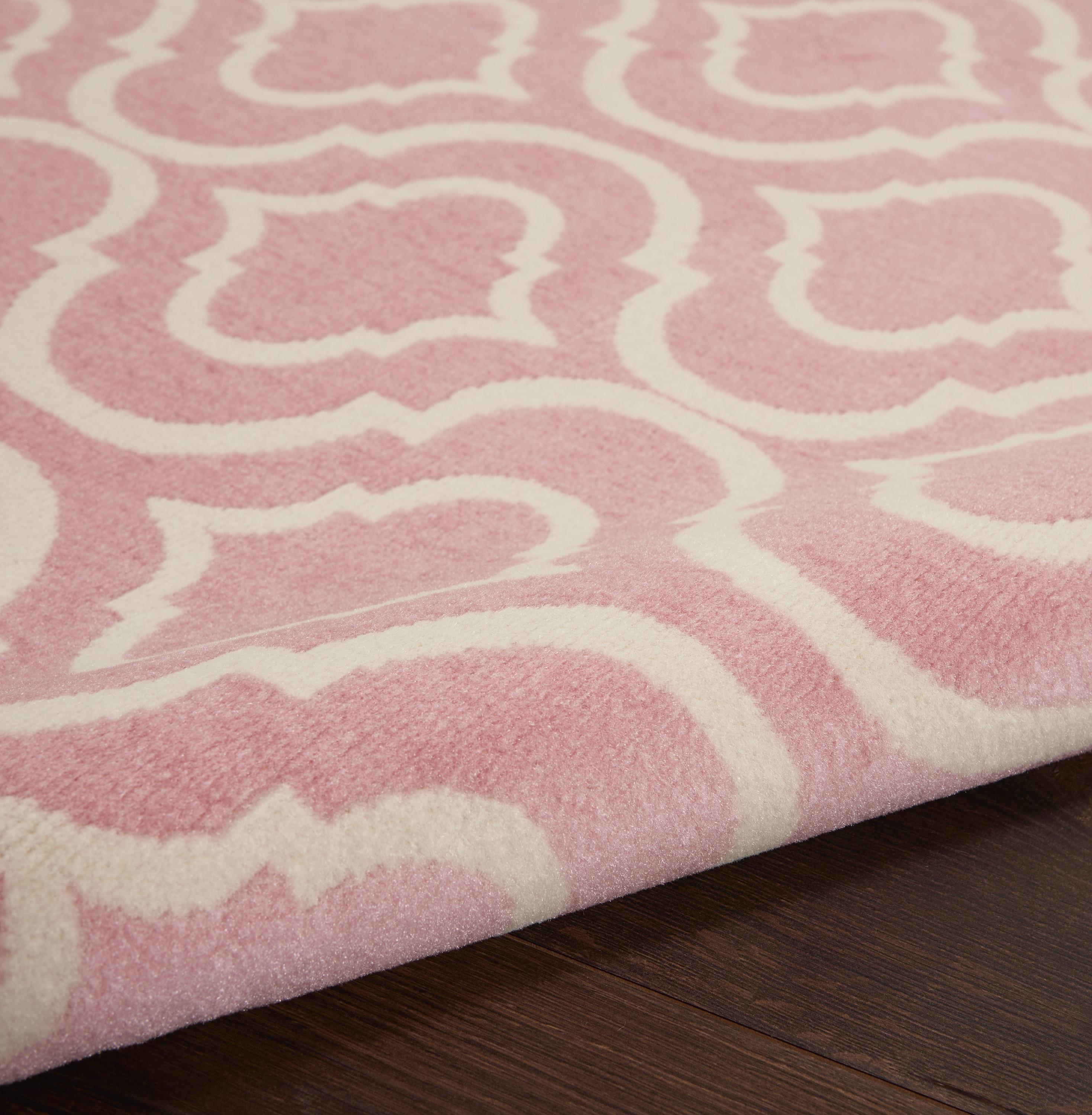 Nourison Jubilant Modern Moroccan Pink 7' x 10' Area Rug, (7' x 10')
