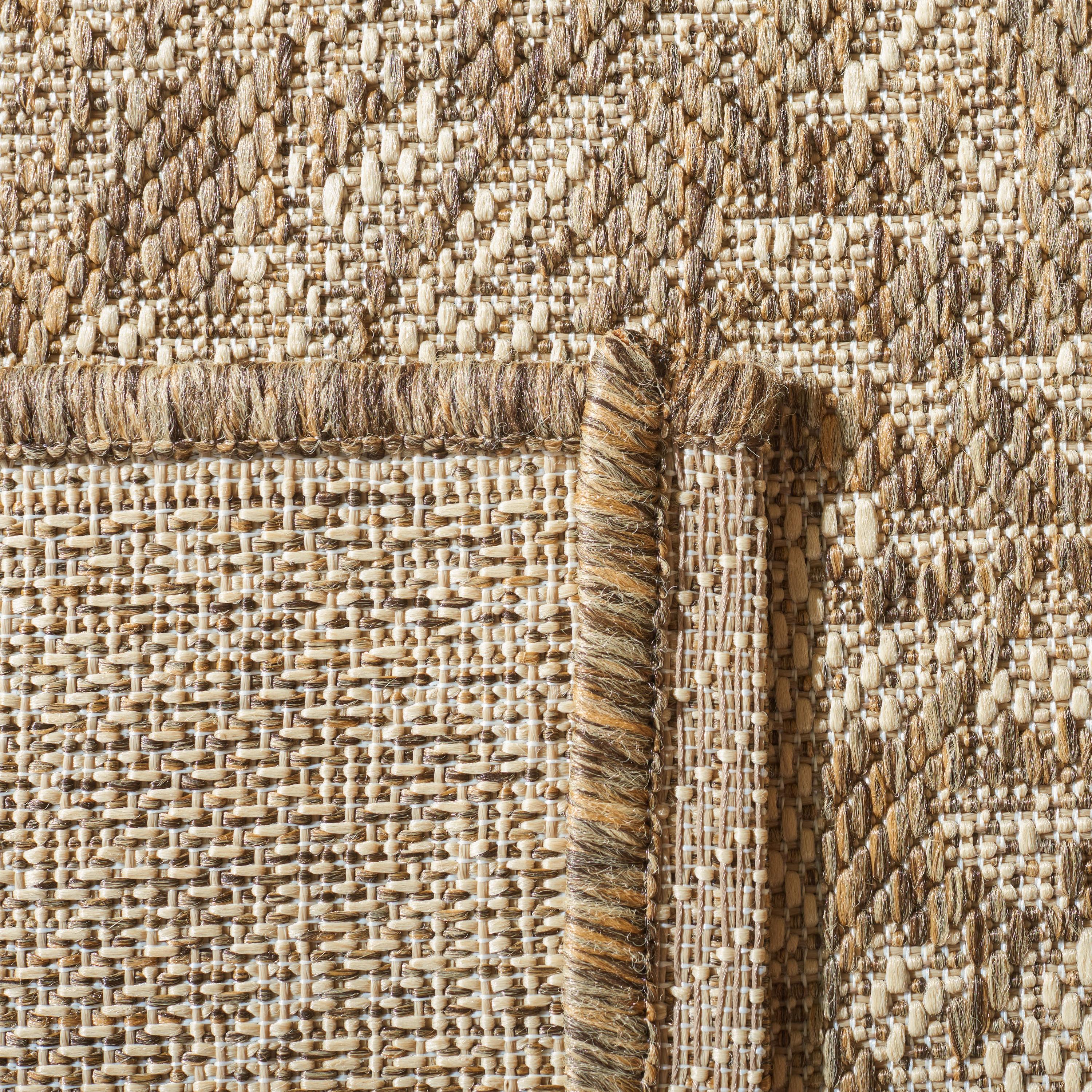 Beach House BHS139 Power Loomed Indoor/Outdoor Area Rug - Cream/Beige - 6'7"x6'7" - Safavieh