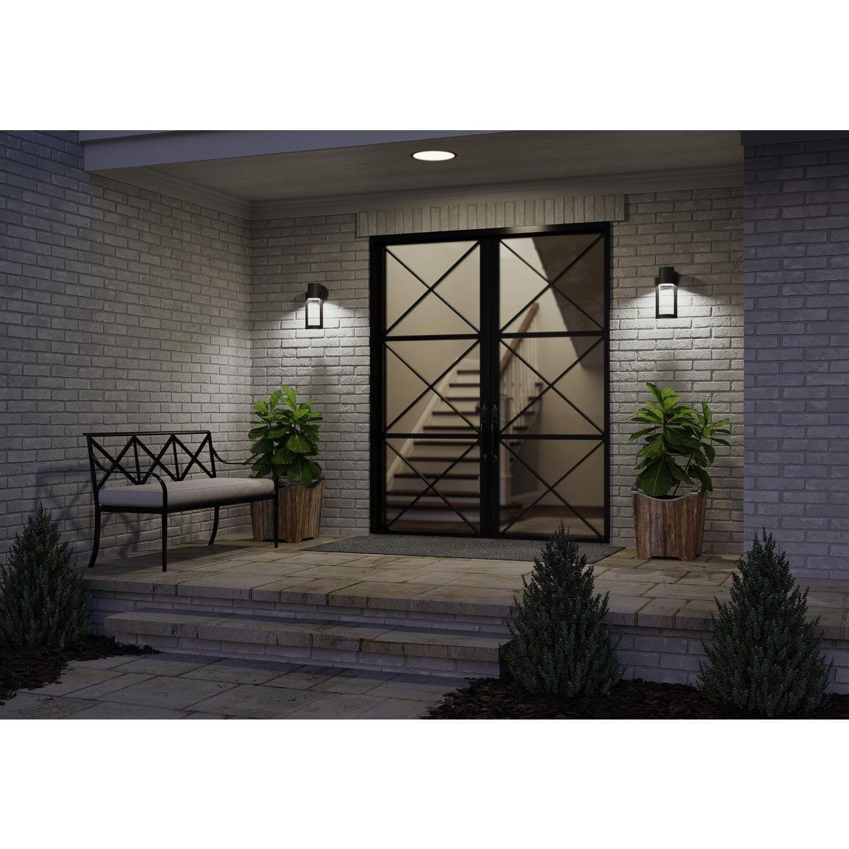 Progress Lighting Z-1030 1-Light Outdoor LED Sconce, Aluminum, Black Finish, Clear Glass Shade