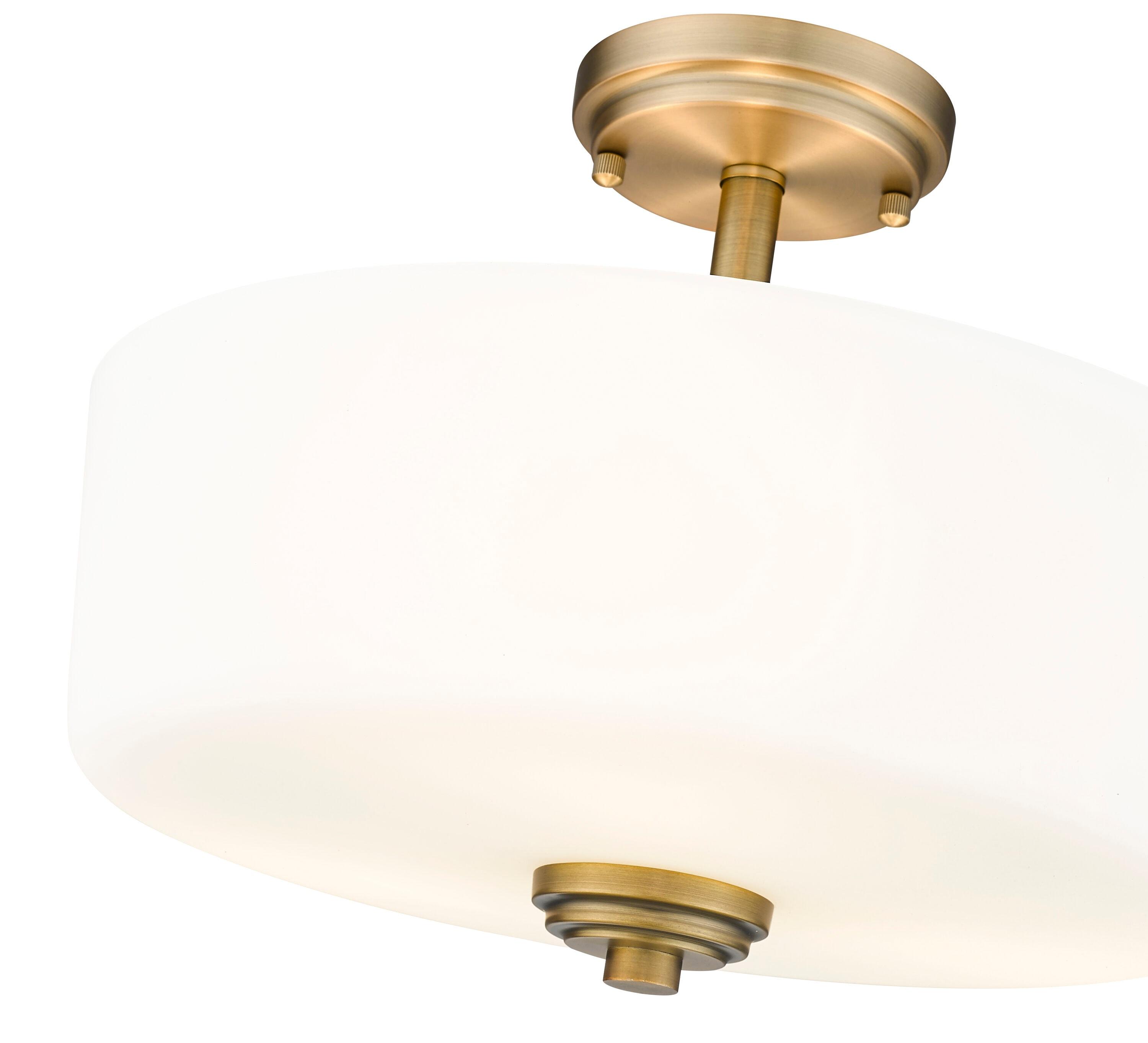 Z-Lite 220SF3-HBR Arlington 15 Inch Flush Mount Ceiling Light, Brass