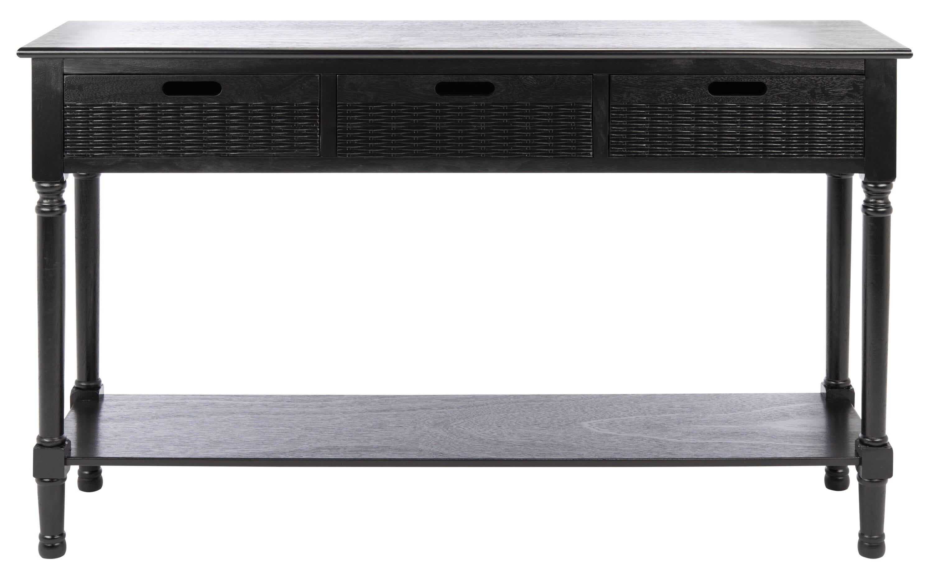 Landers 3 Drawer Console Table - CNS5711B - Black - Safavieh