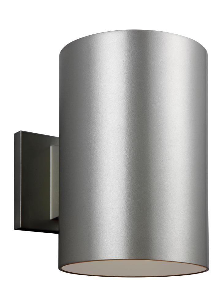 Modern Elegance Nickel Finish Outdoor Wall Lantern, Energy Star Rated