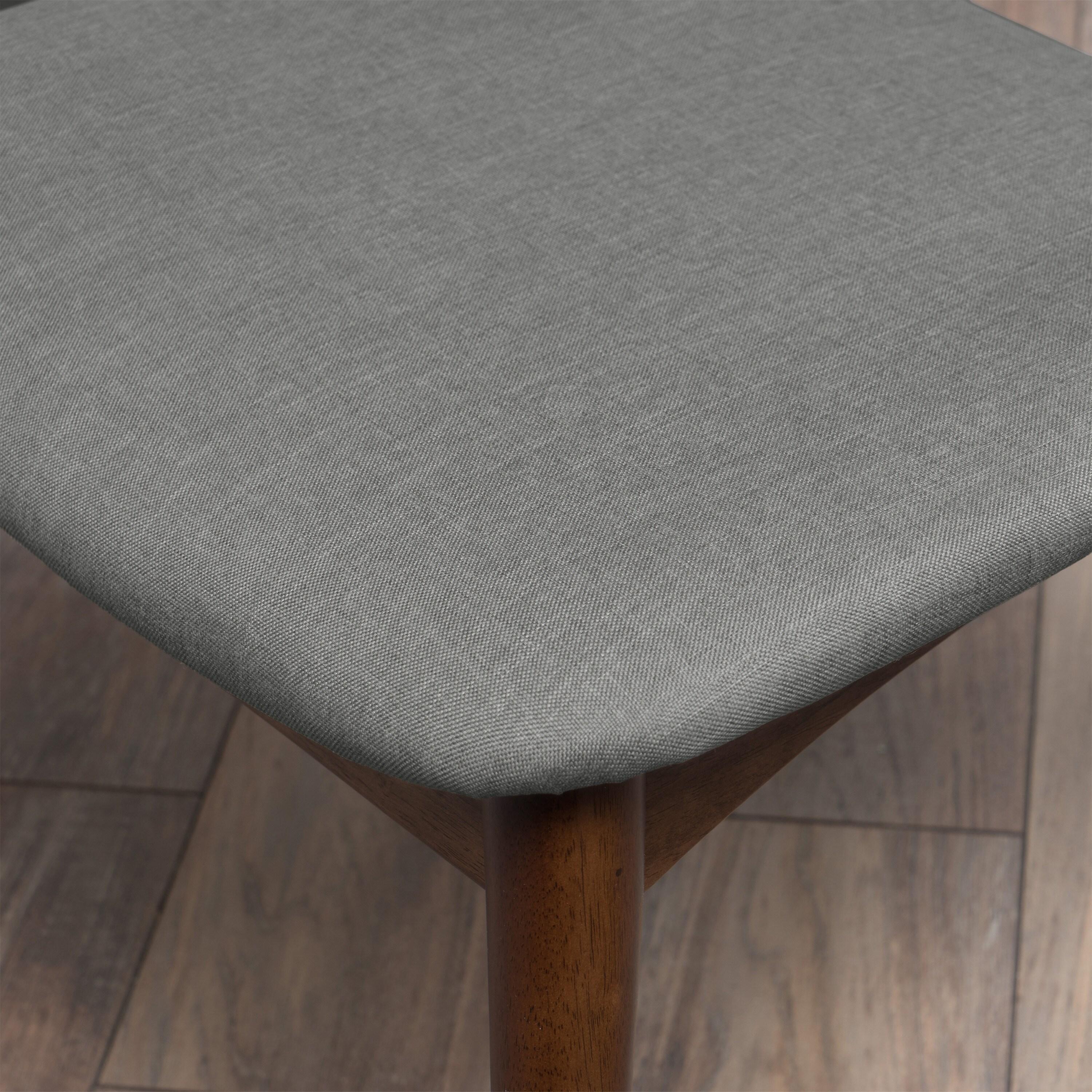 Set of 2 Barron Dining Chair Light Gray - Christopher Knight Home: Mid-Century, Upholstered, Rubberwood