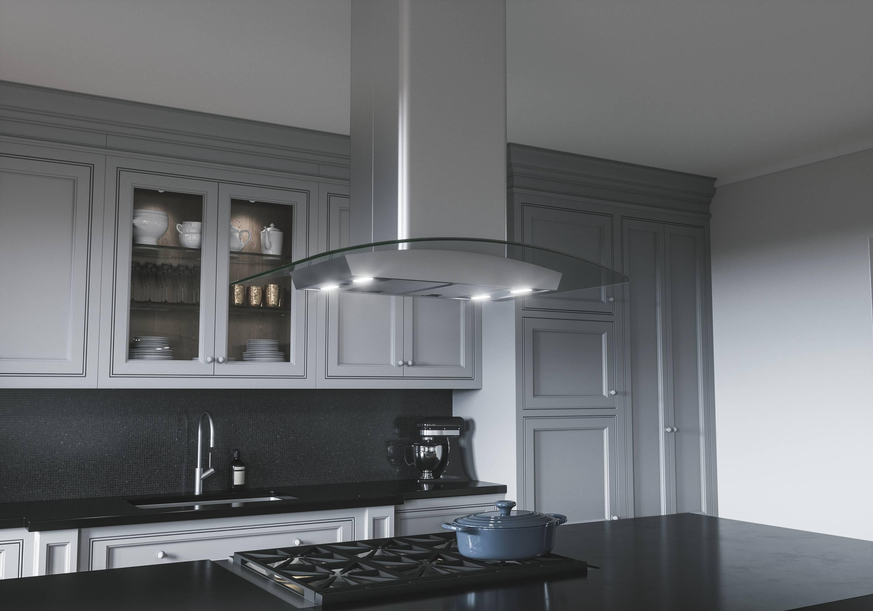 Zephyr Milano 36" 700 CFM Convertible Island Range Hood with LED Lighting