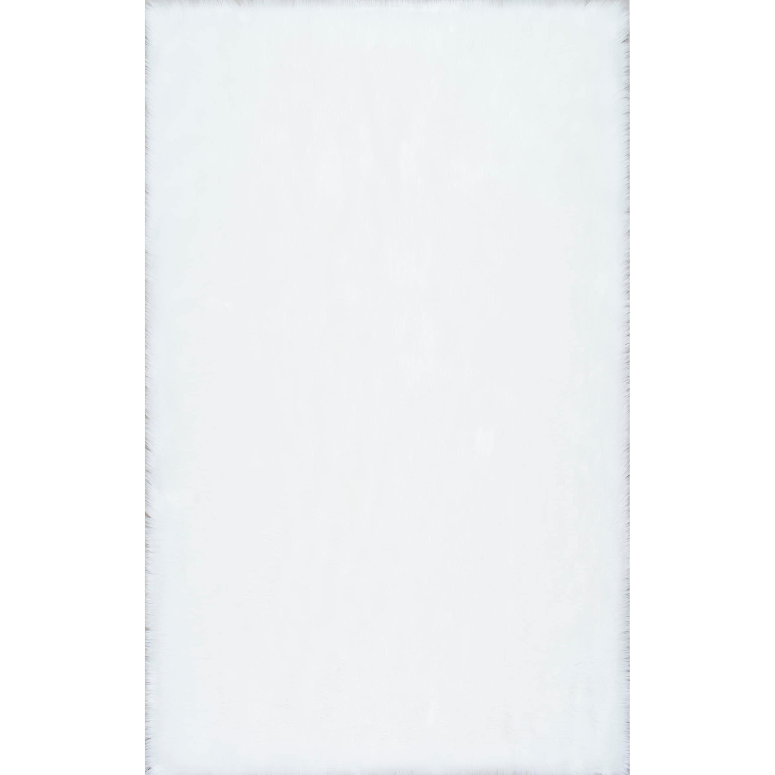 Nuloom Layne Solid 4x6 Indoor Area Rug for Living Room Bedroom Dining Room, White/Ivory