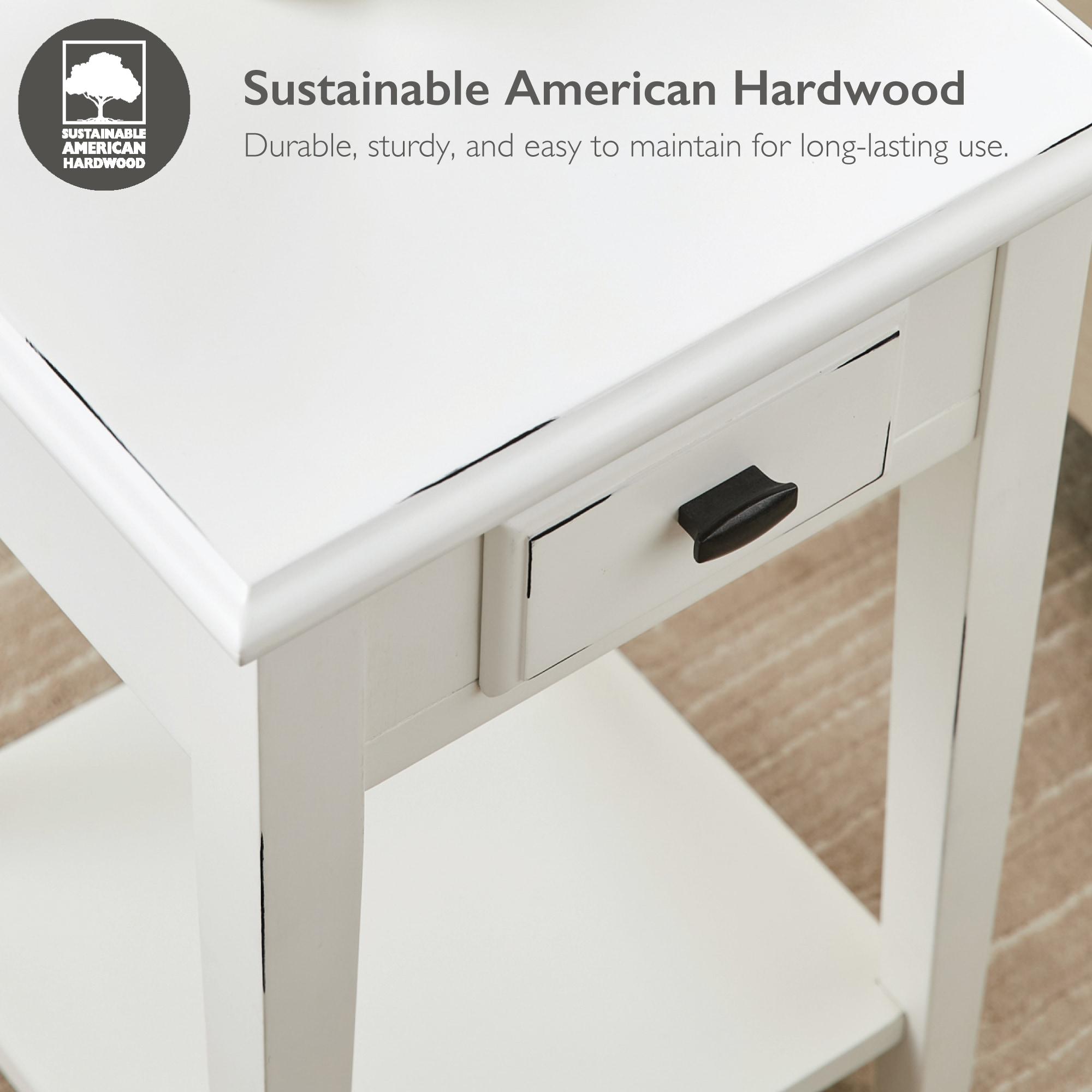 Leick Home Haven Ridge Square End Table in Farmhouse White