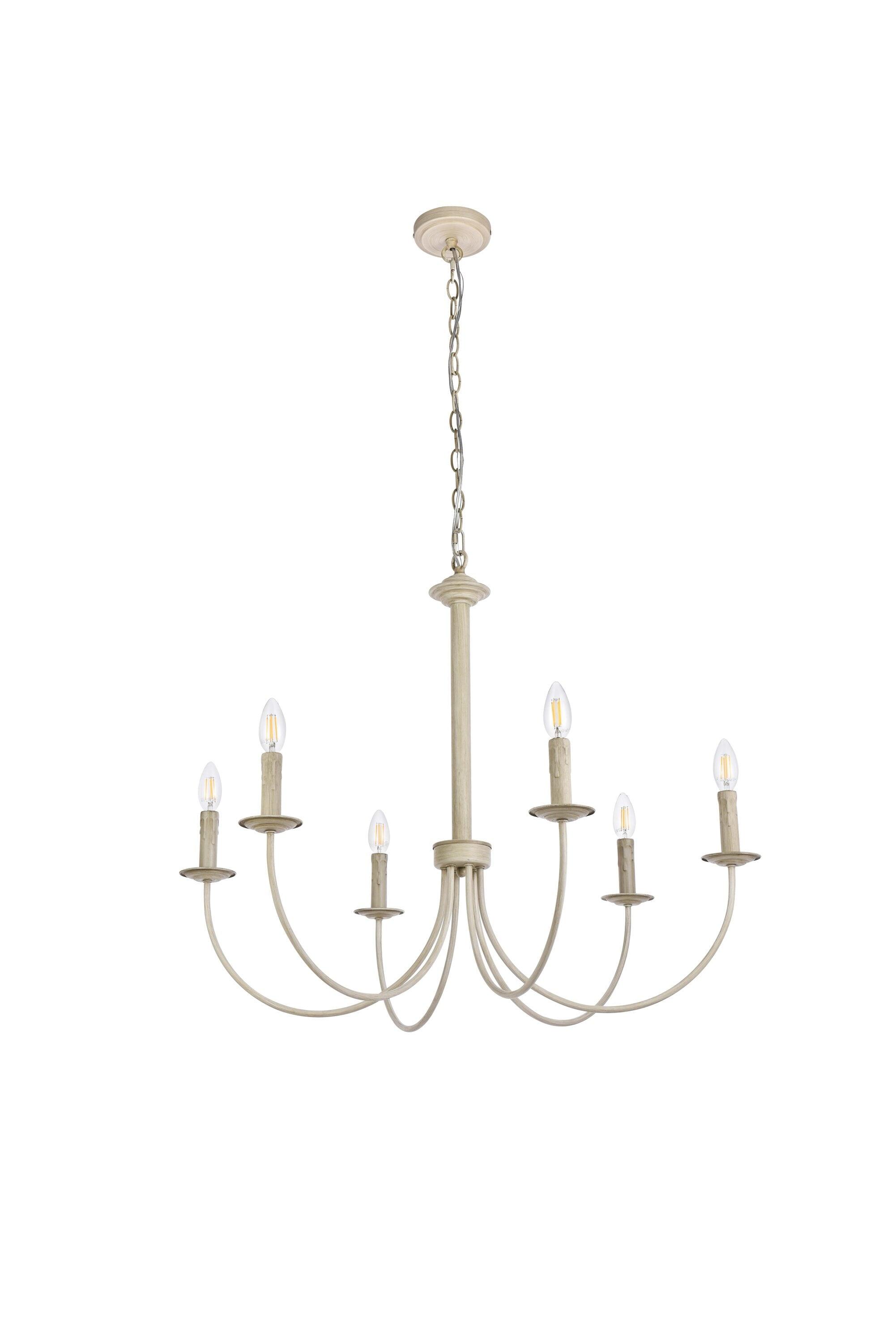 Brielle 6 lights pendant in weathered dove
