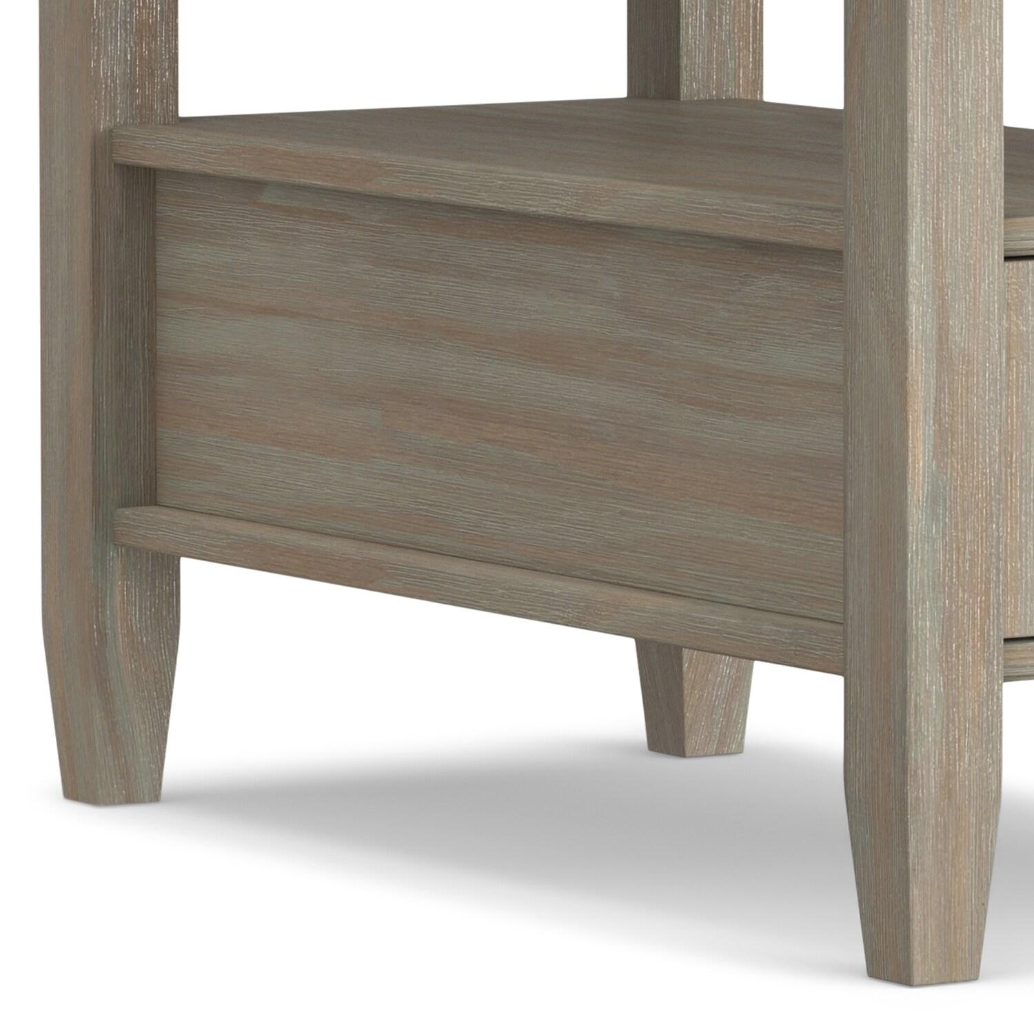 Warm Solid Wood End Table with Storage