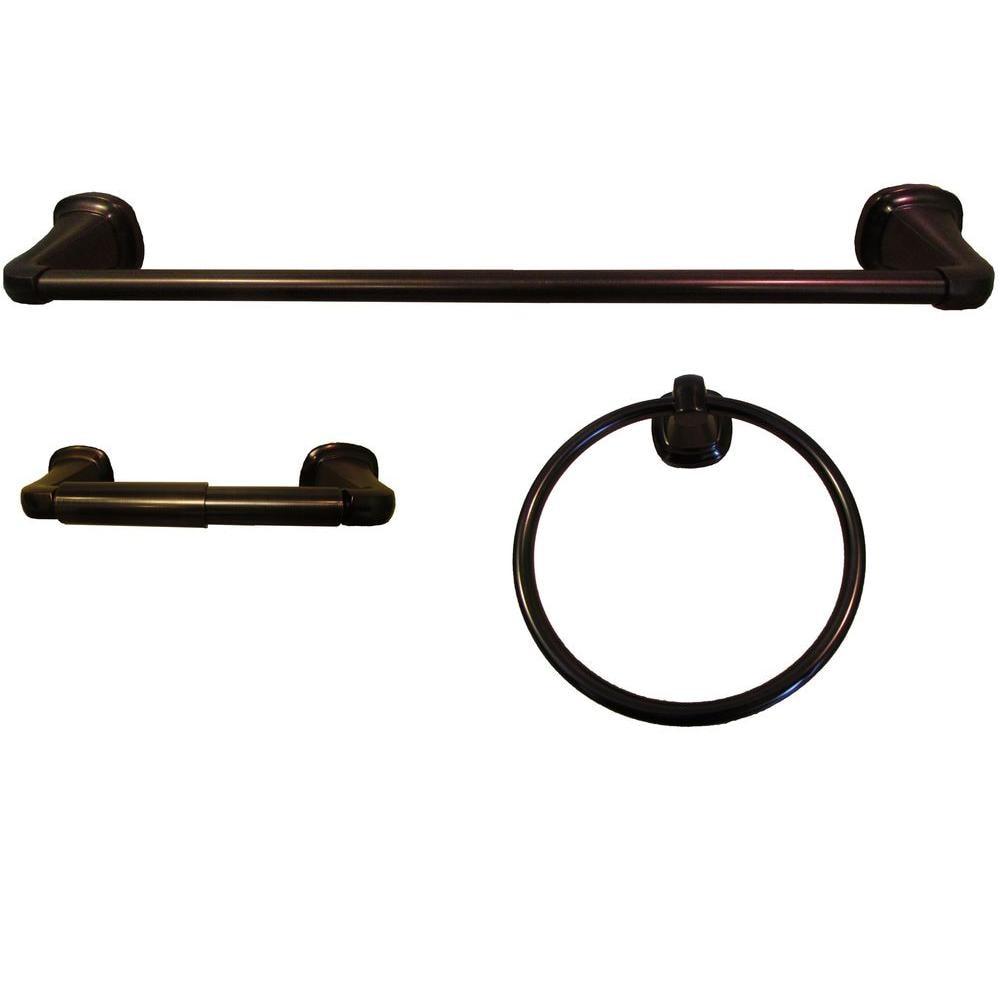 Belding Oil-Rubbed Bronze 3-Piece Bathroom Hardware Set