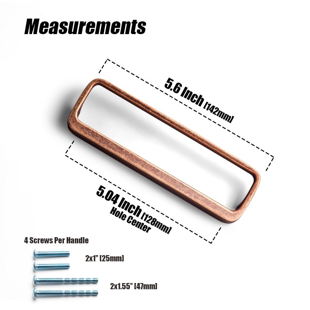 Goo-Ki Antique Brass Cabinet Pulls 5'' (128MM) Hole Centers Retro Zinc Alloy Drawer Pulls Handles for Drawer,Wardrobe,Cupboard，6 Pack