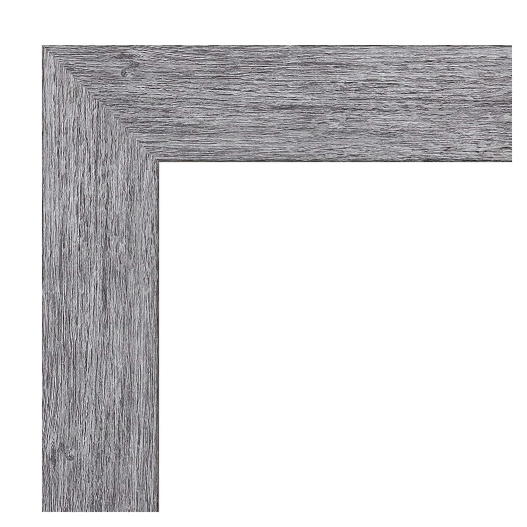 21" x 25" Bark Rustic Framed Wall Mirror Gray - Amanti Art