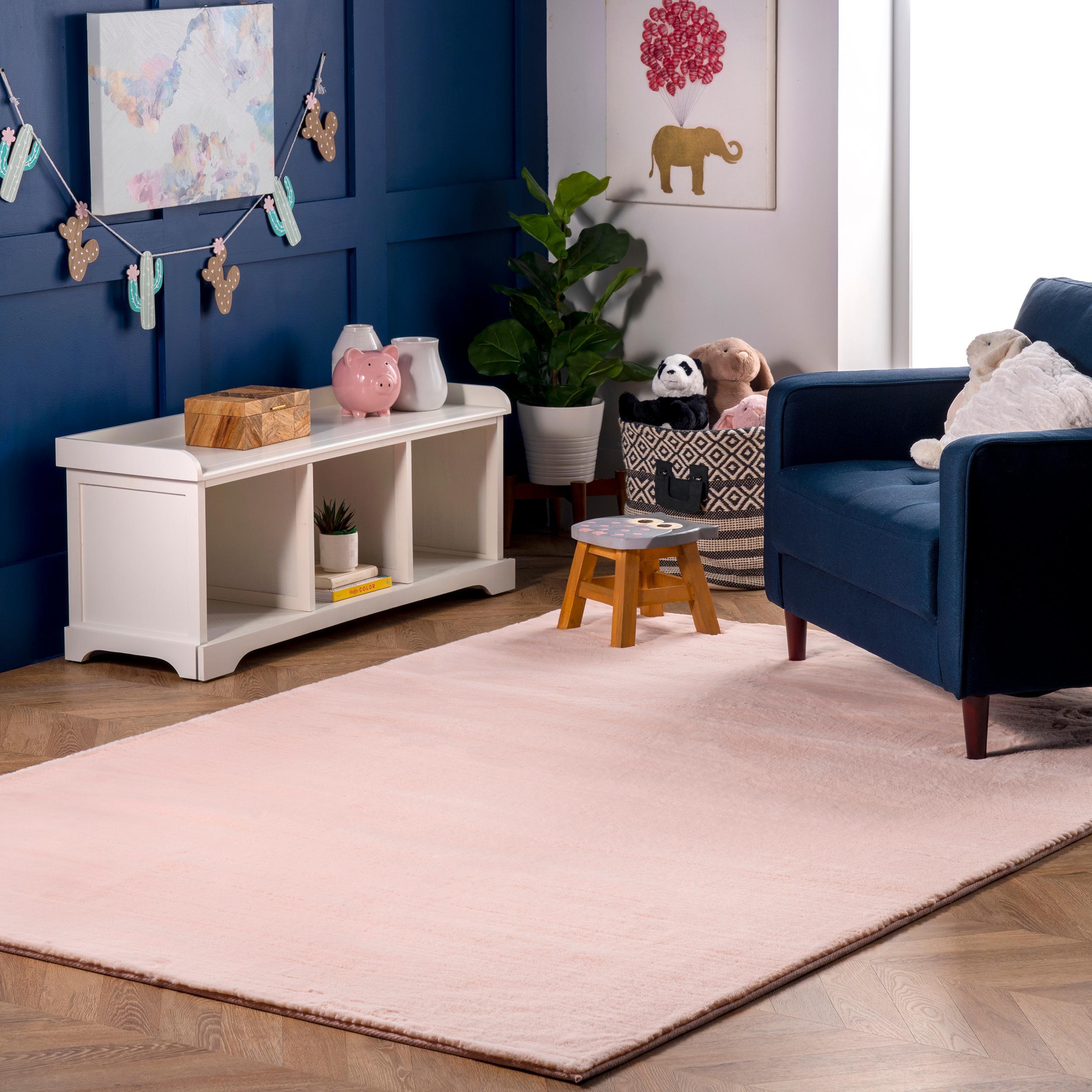 Nuloom Layne Soft Silky Faux Rabbit Fur Kitchen Runner Indoor Area Rug - Hallway, Entryway, 2' x 6', Pink