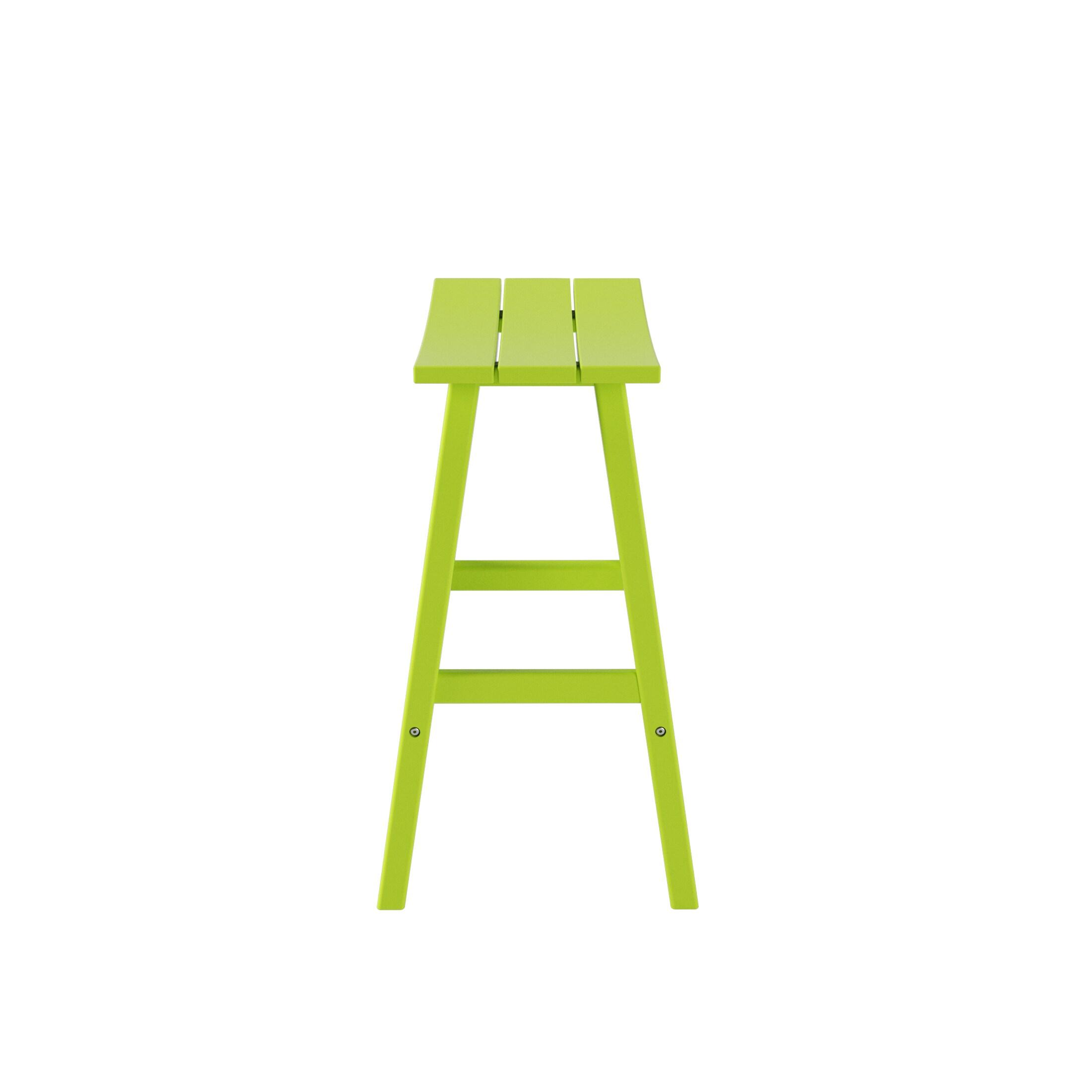 Polytrends  Laguna Hdpe All Weather Outdoor Patio 29" Saddle Seat Bar Stool Lime