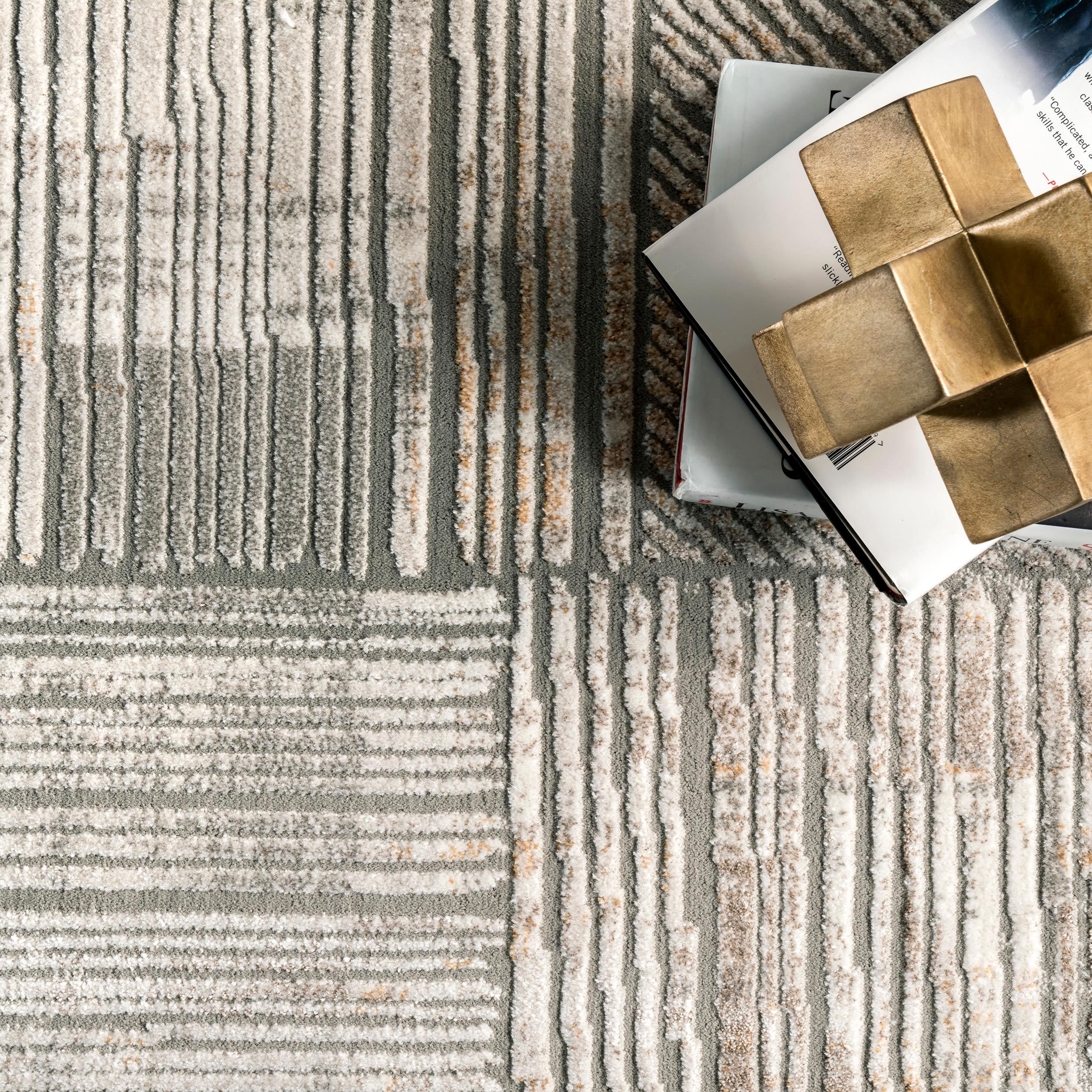 Nuloom Helene Abstract 5x8 Indoor Area Rug for Living Room Bedroom Dining Room Kitchen, Beige/Ivory