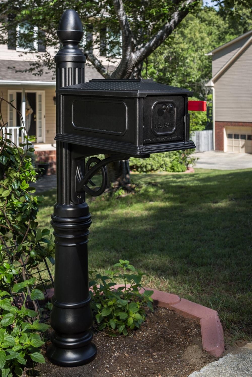 Architectural Mailboxes Victorian 4x4 Slip Over Plastic, Mailbox Post in Black