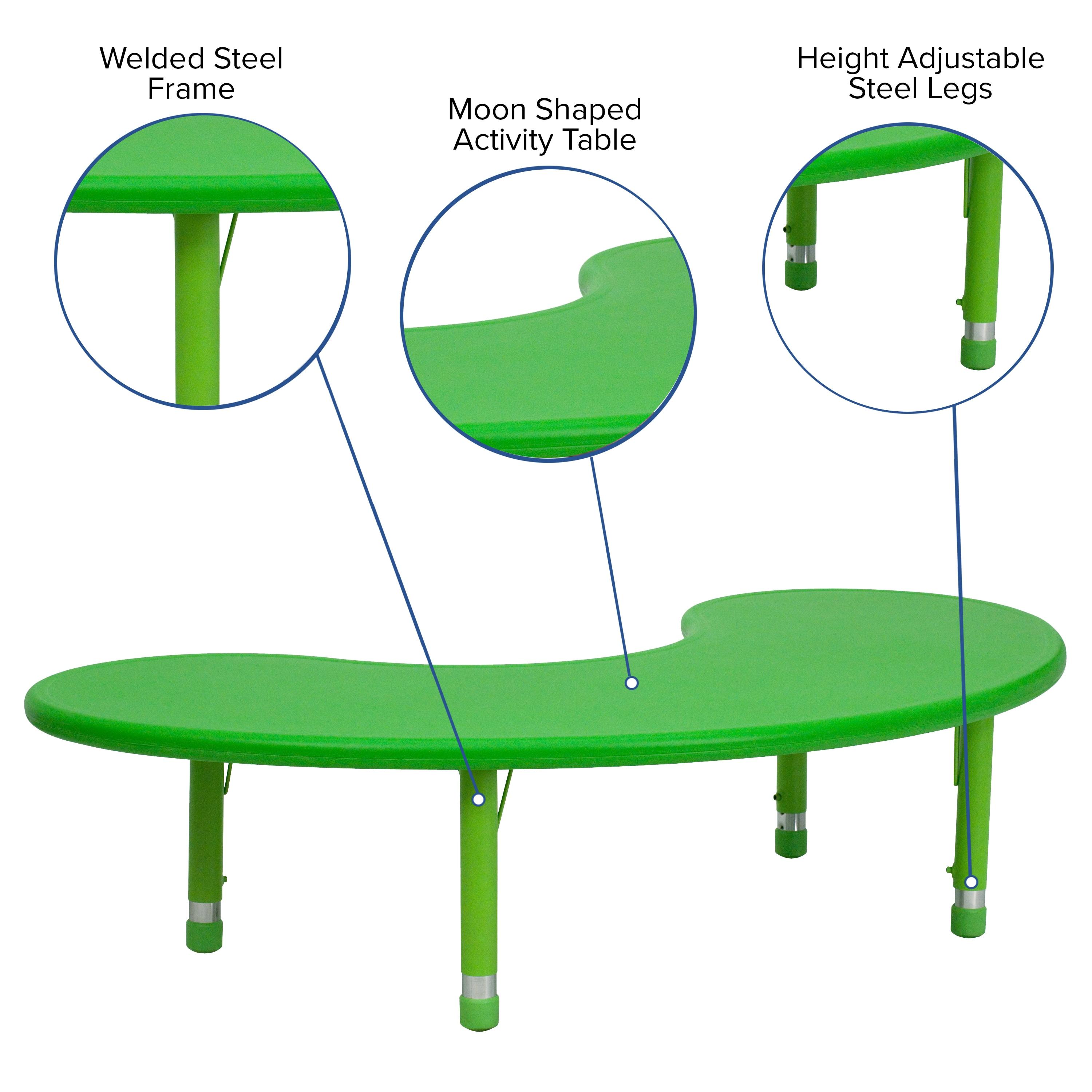 Half-Moon Plastic Adjustable Height Kids Activity Table by Flash Furniture