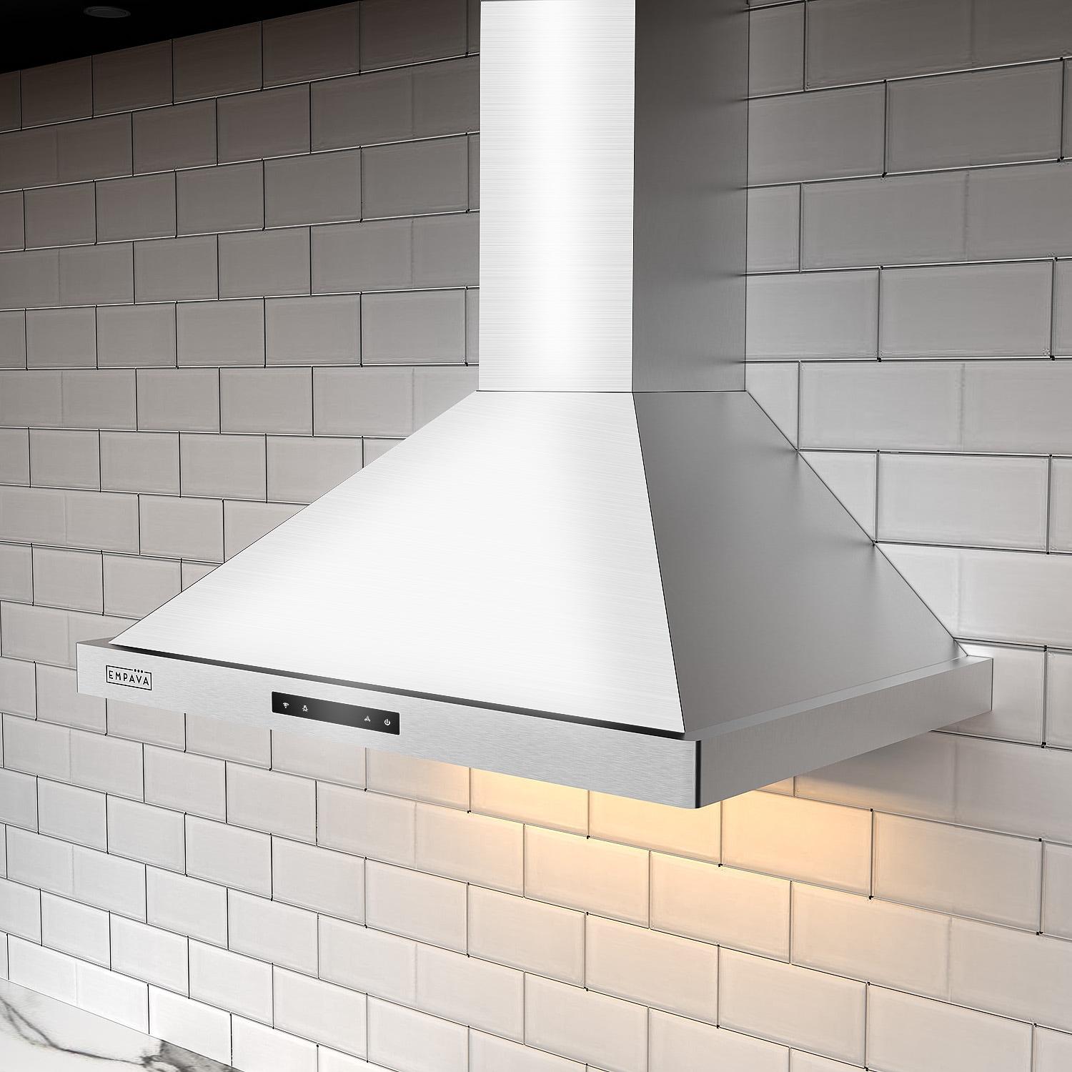 Empava 30" Stainless Steel 380 CFM Ducted (Vented) Wall Range Hood with Baffle Filter