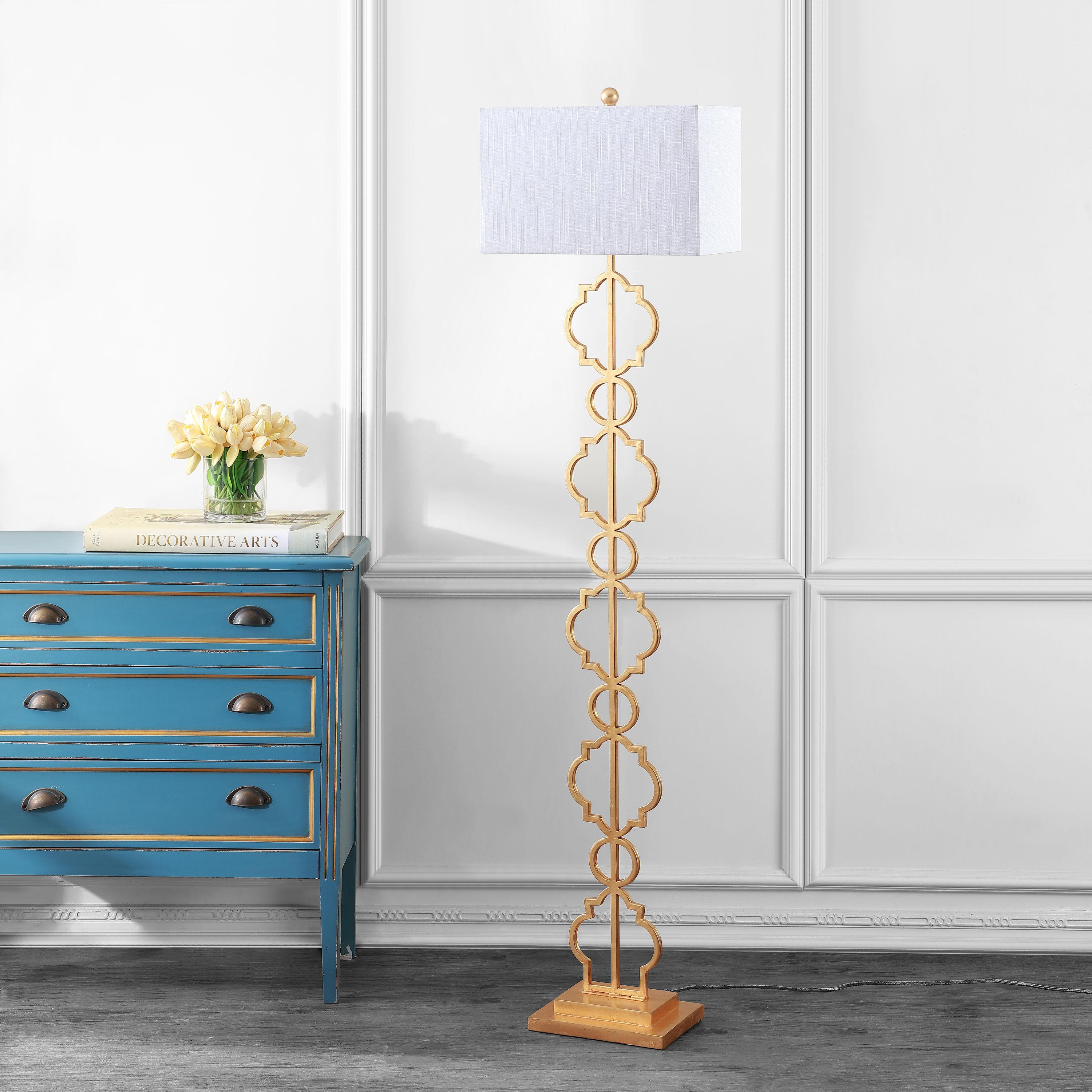 Jonathan Y Selina Iron Ogee Trellis Modern Led Floor Lamp