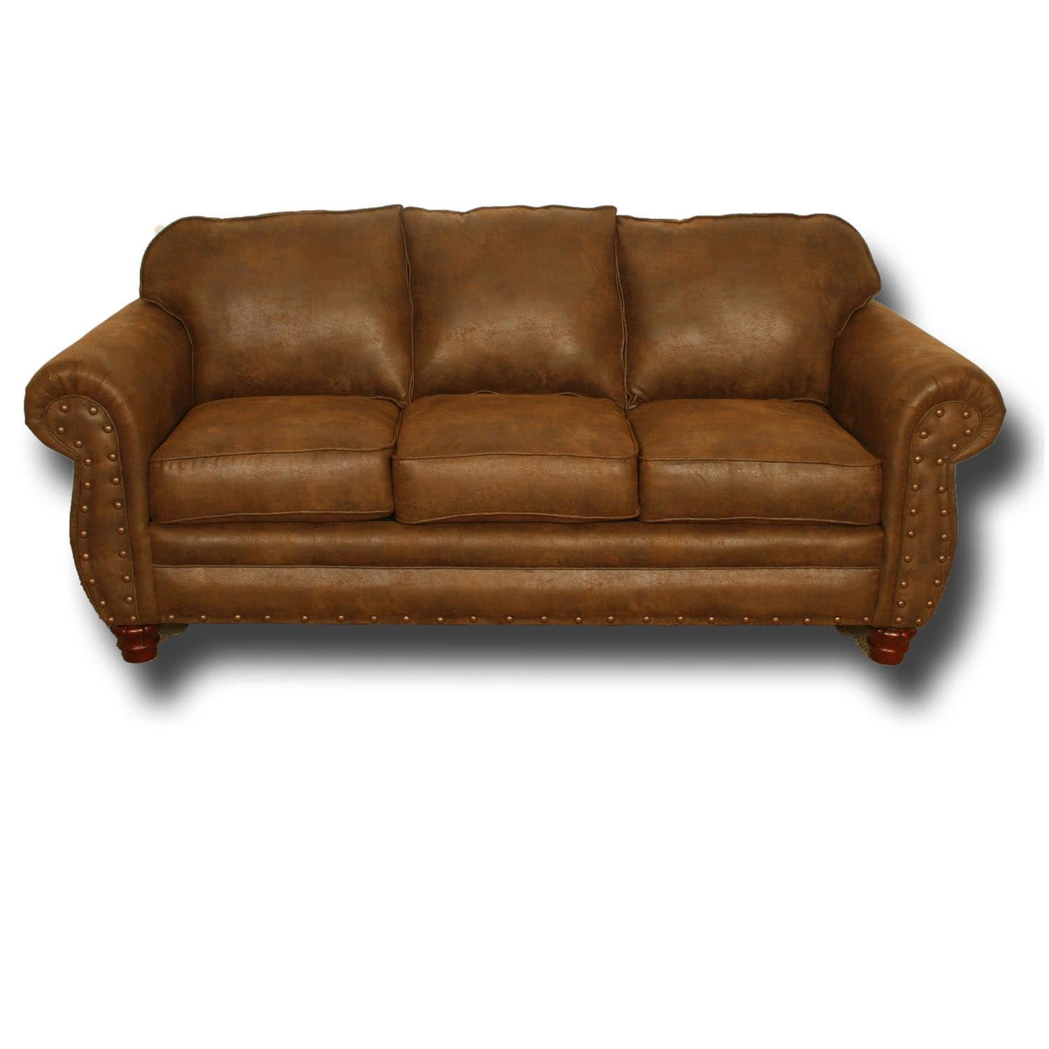 American Furniture Classics Traditional Microfiber Sedona Sofa in Brown