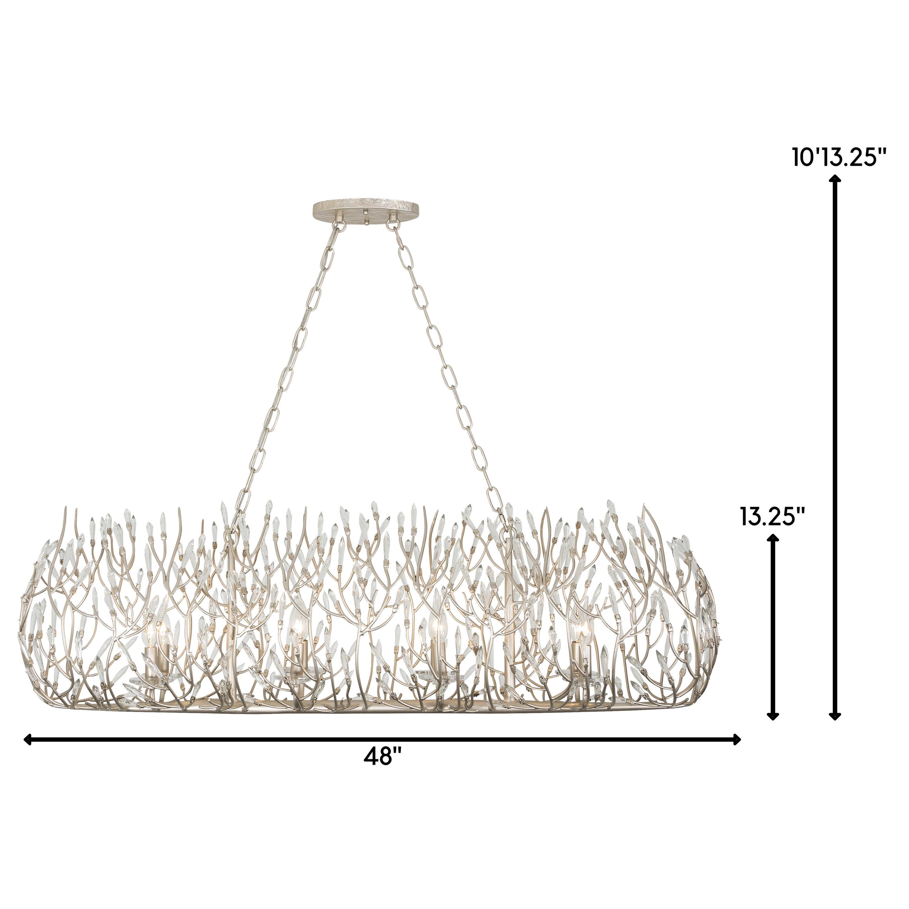 Gold Dust Crystal Linear Pendant Light with Recycled Steel