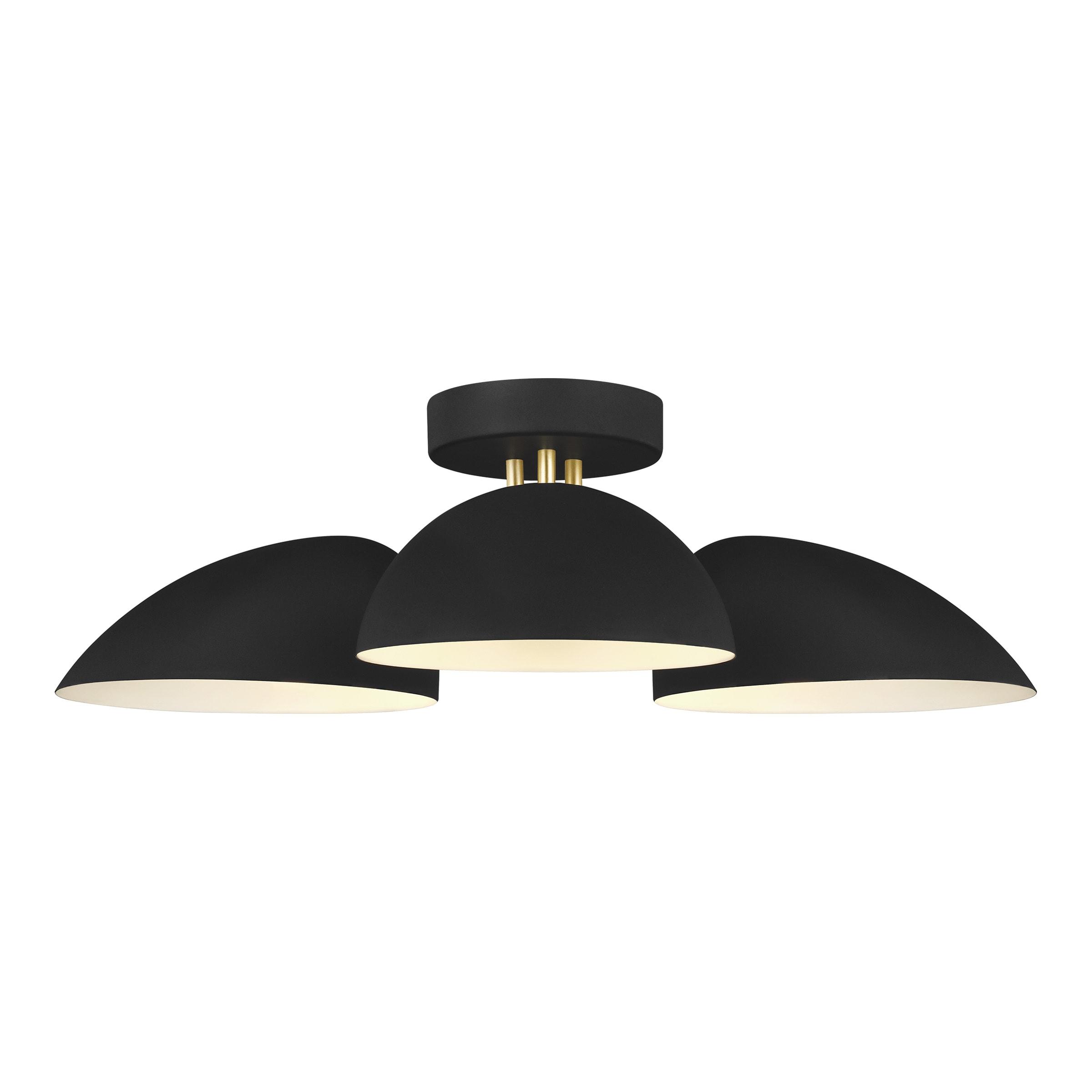 Midnight Black 3-Light Flush Mount Ceiling Fixture by Ellen DeGeneres