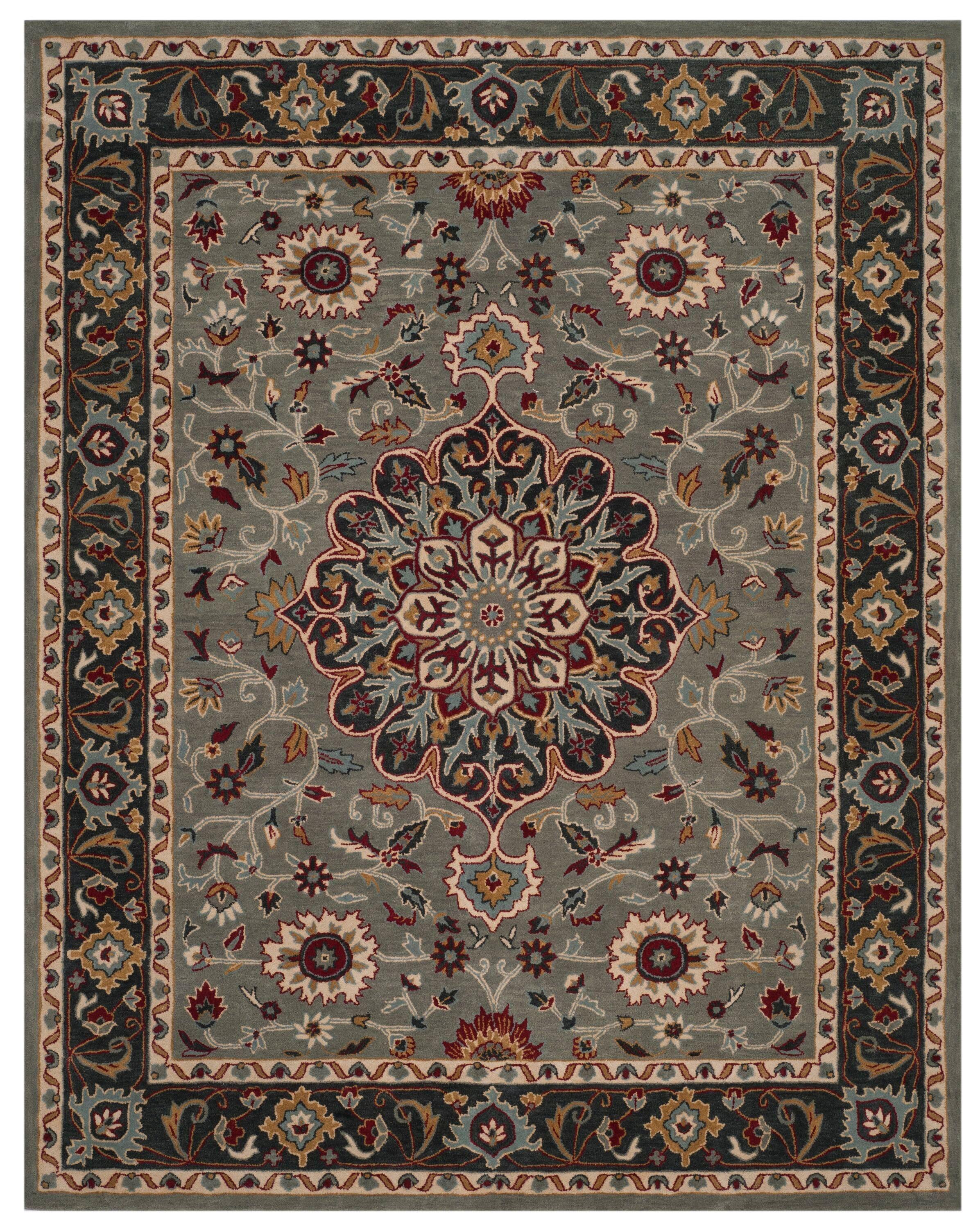 Heritage HG736 Hand Tufted Area Rug - Grey/Charcoal - 8'x10' - Safavieh.