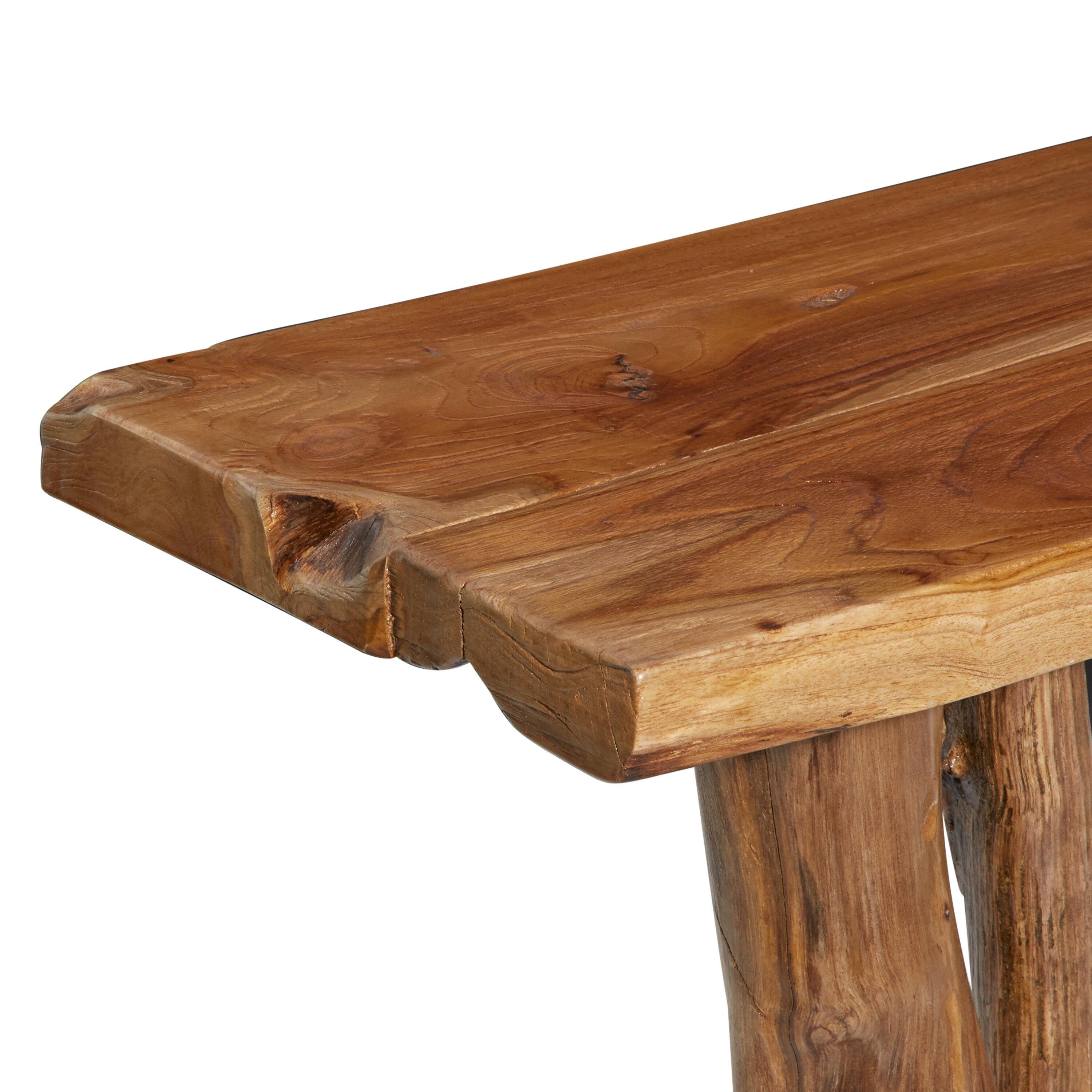 Contemporary Teak Wood Console Table Brown - Olivia & May: Sleek Entryway Furniture, Narrow Design, No Assembly Required