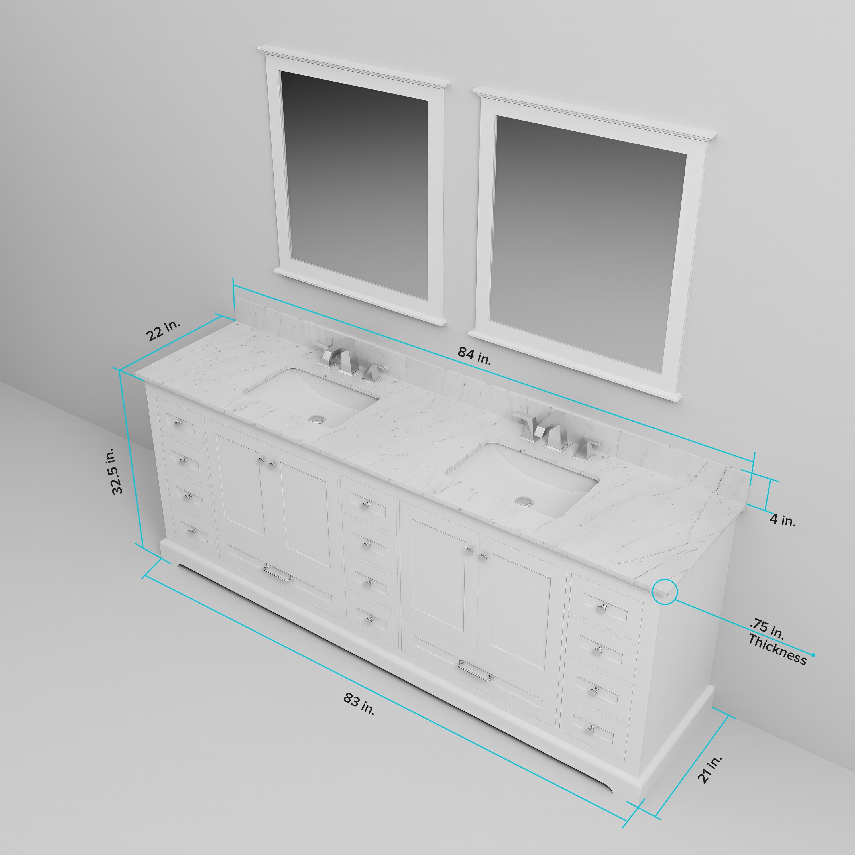 Lexora Dukes 84" Double Bathroom Vanity Base Only