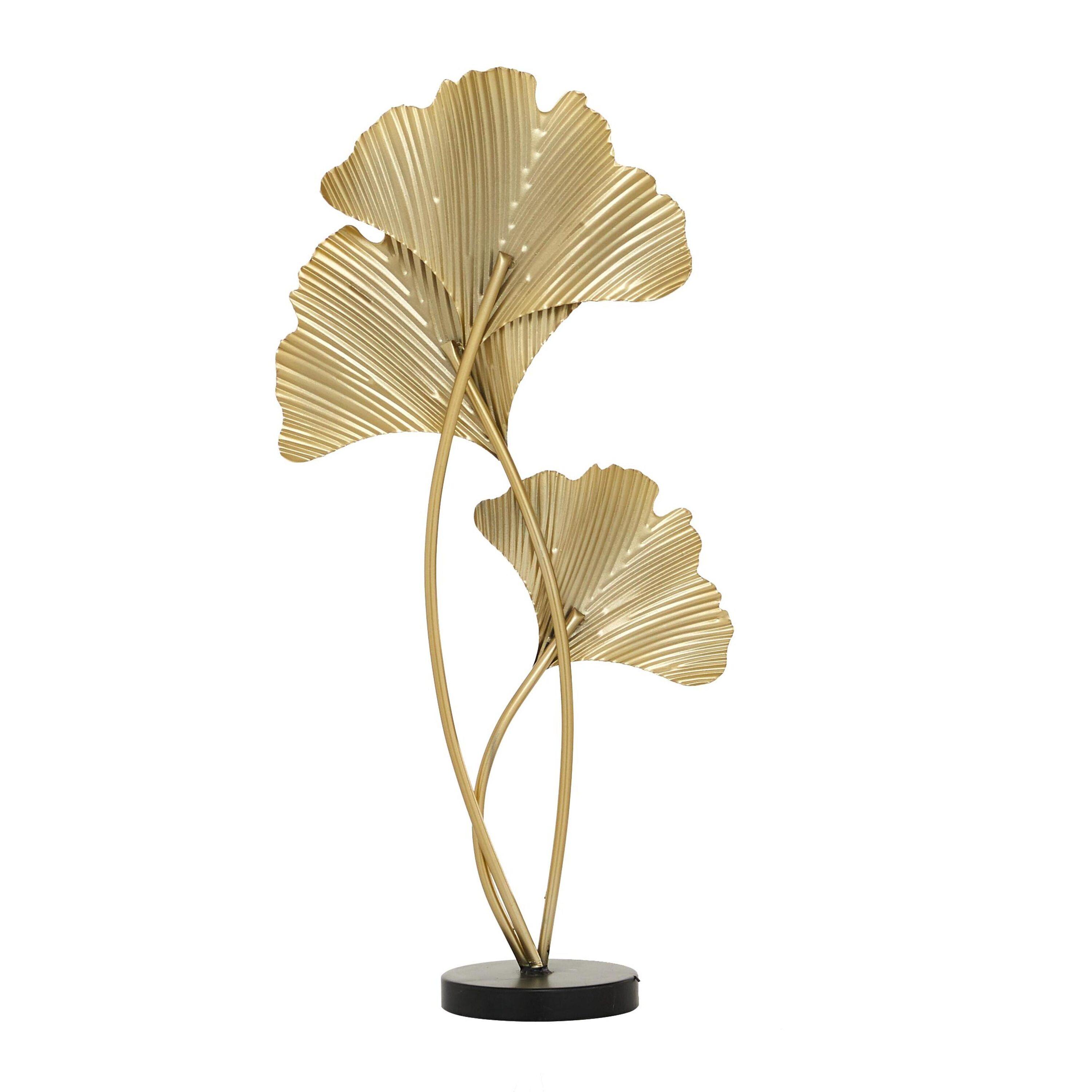 14" x 24" White Metal Leaf Sculpture, by DecMode