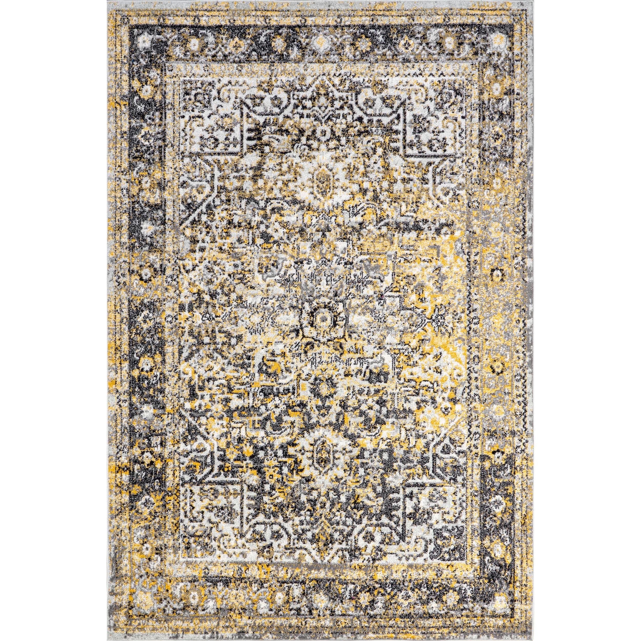 Nuloom Lilah Oriental/Persian 3x5 Accent Indoor Area Rug for Living Room Bedroom Dining Room Entryway Kitchen, Gold/Multicolor