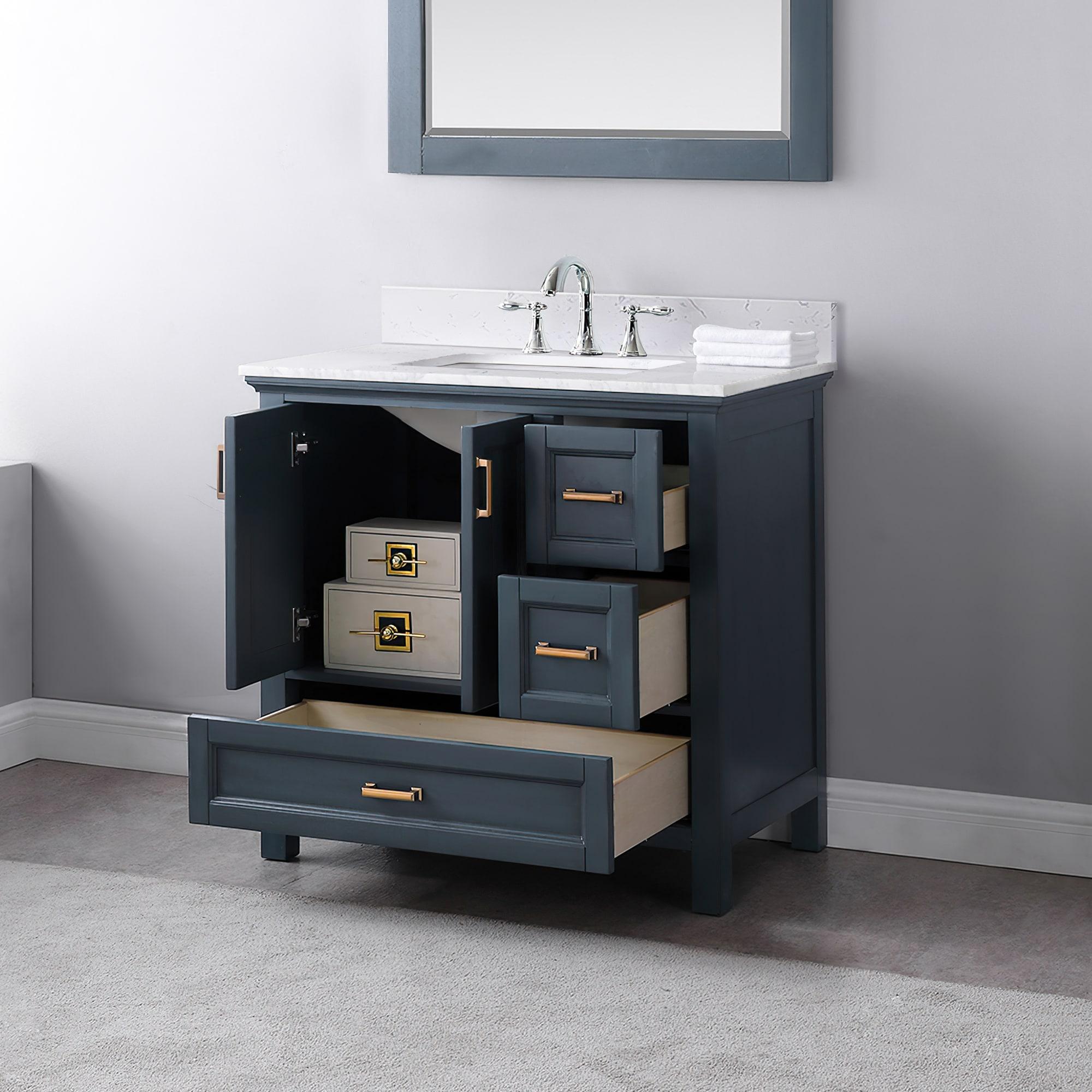 Isla 30" Marble Countertop Single Vanity w/o Mirror - Classic Blue