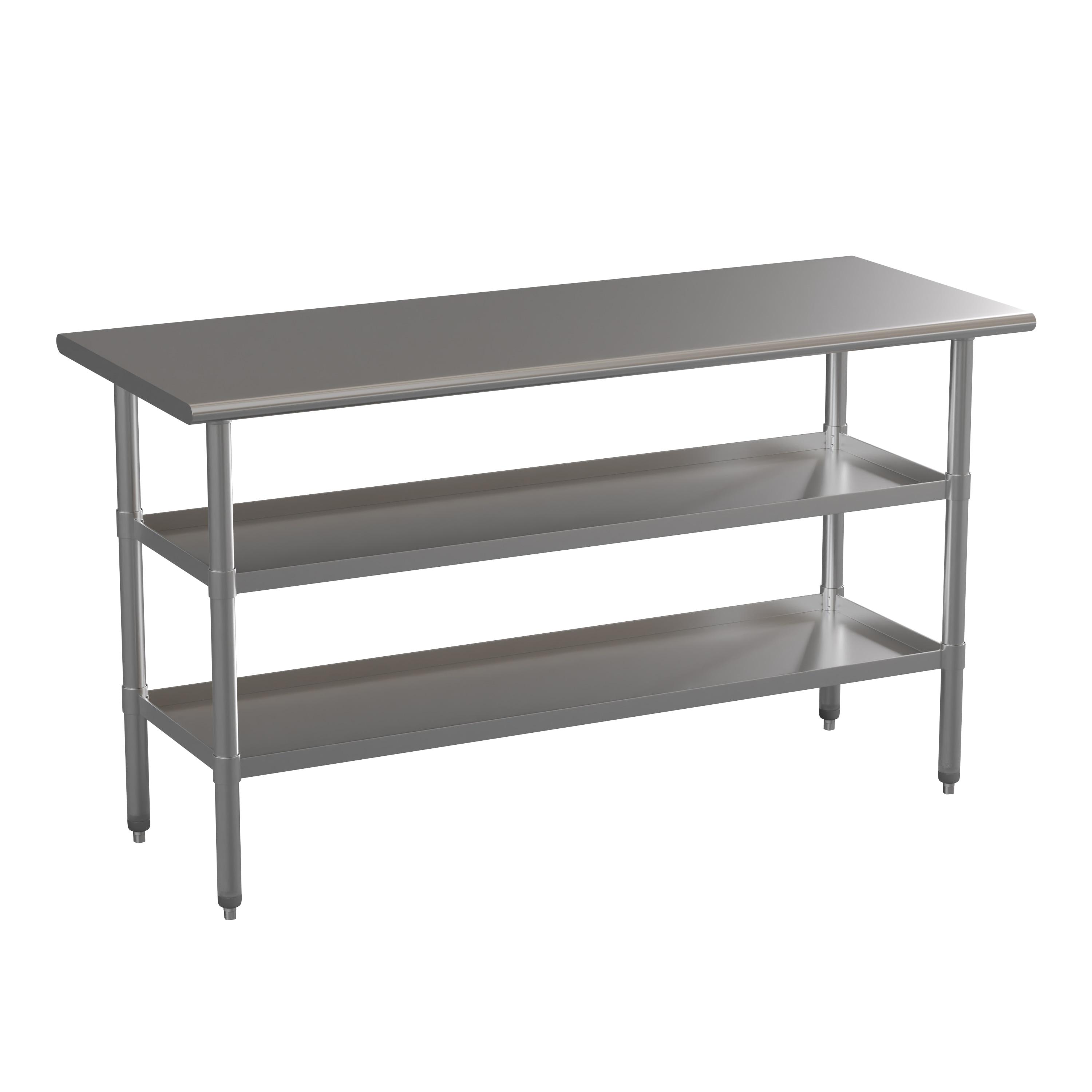 Woodford NSF Stainless Steel 18 Gauge Work Table with 2 Undershelves