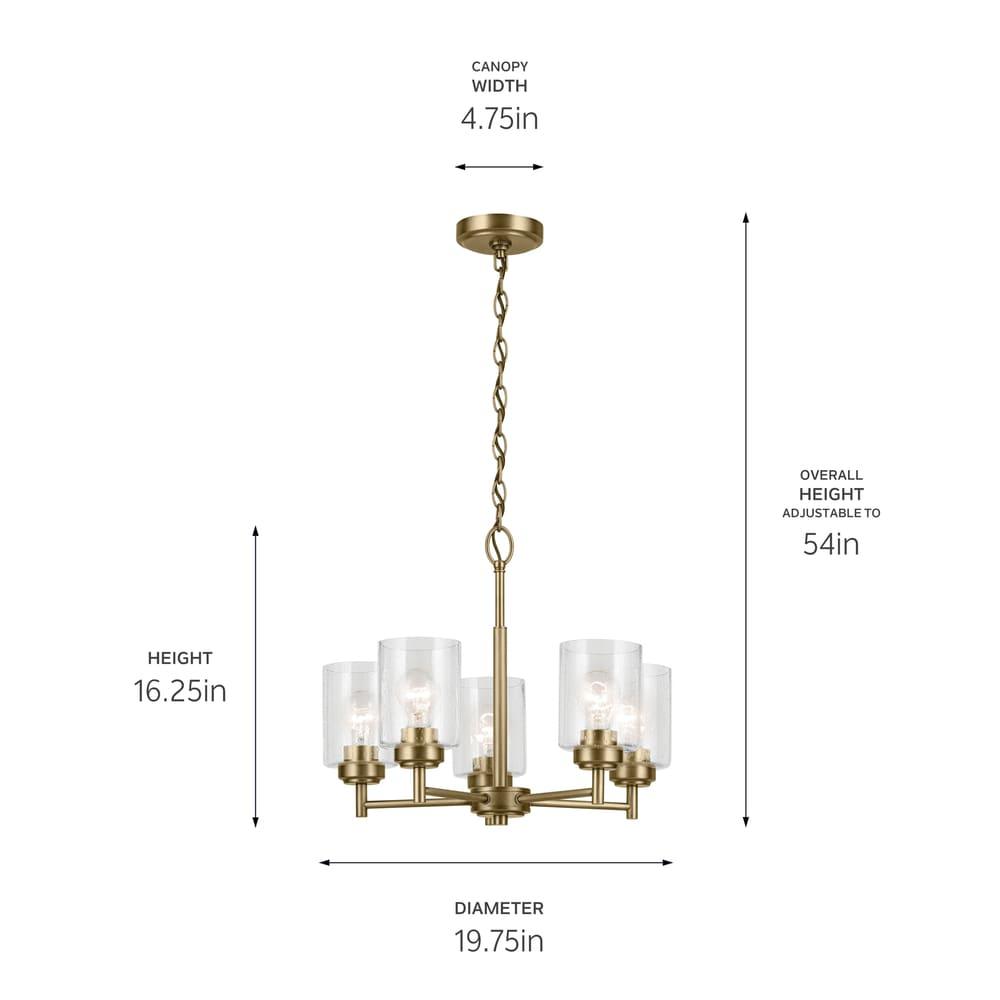 Kichler Lighting Winslow 5 - Light Chandelier in  Natural Brass