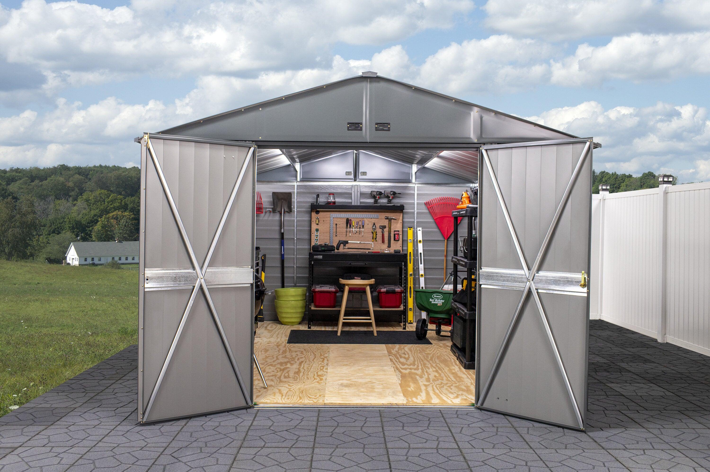 10 ft. W x 14 ft. D Steel Horizontal Storage Shed