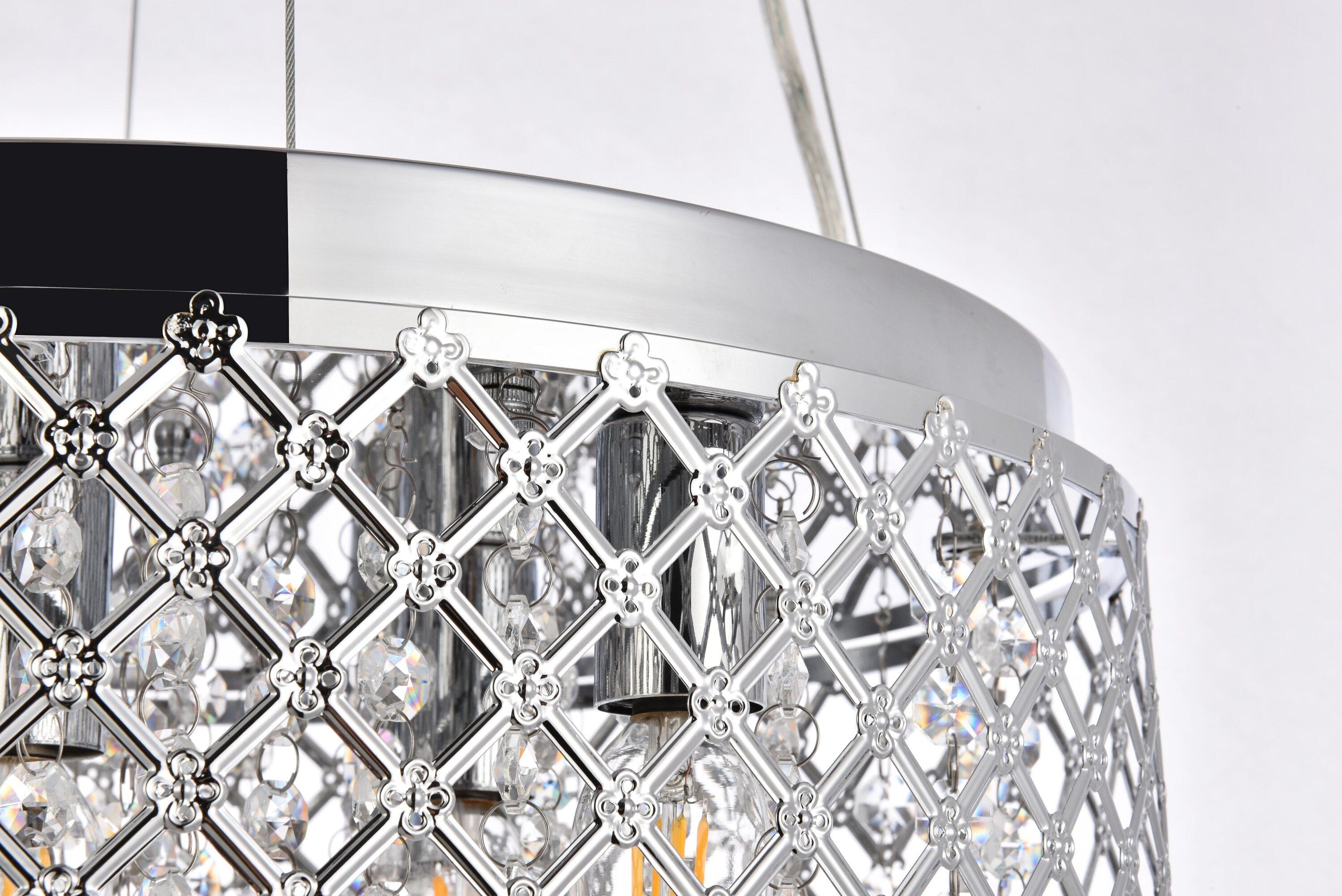 Elegant Lighting Tully 6 lights pendant in chrome
