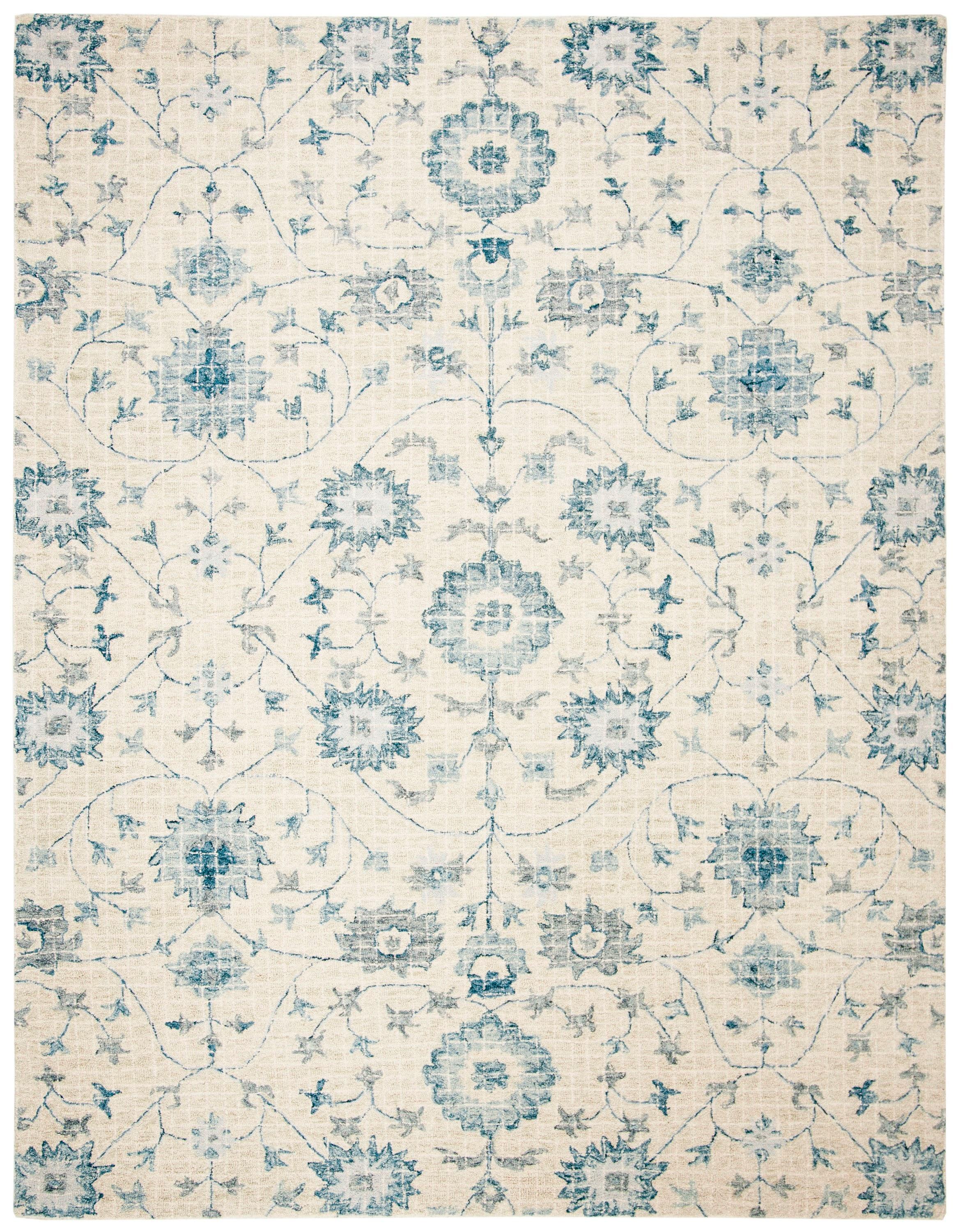 Blossom BLM812 Hand Tufted Area Rug - Silver/Blue - 8'x10' - Safavieh.