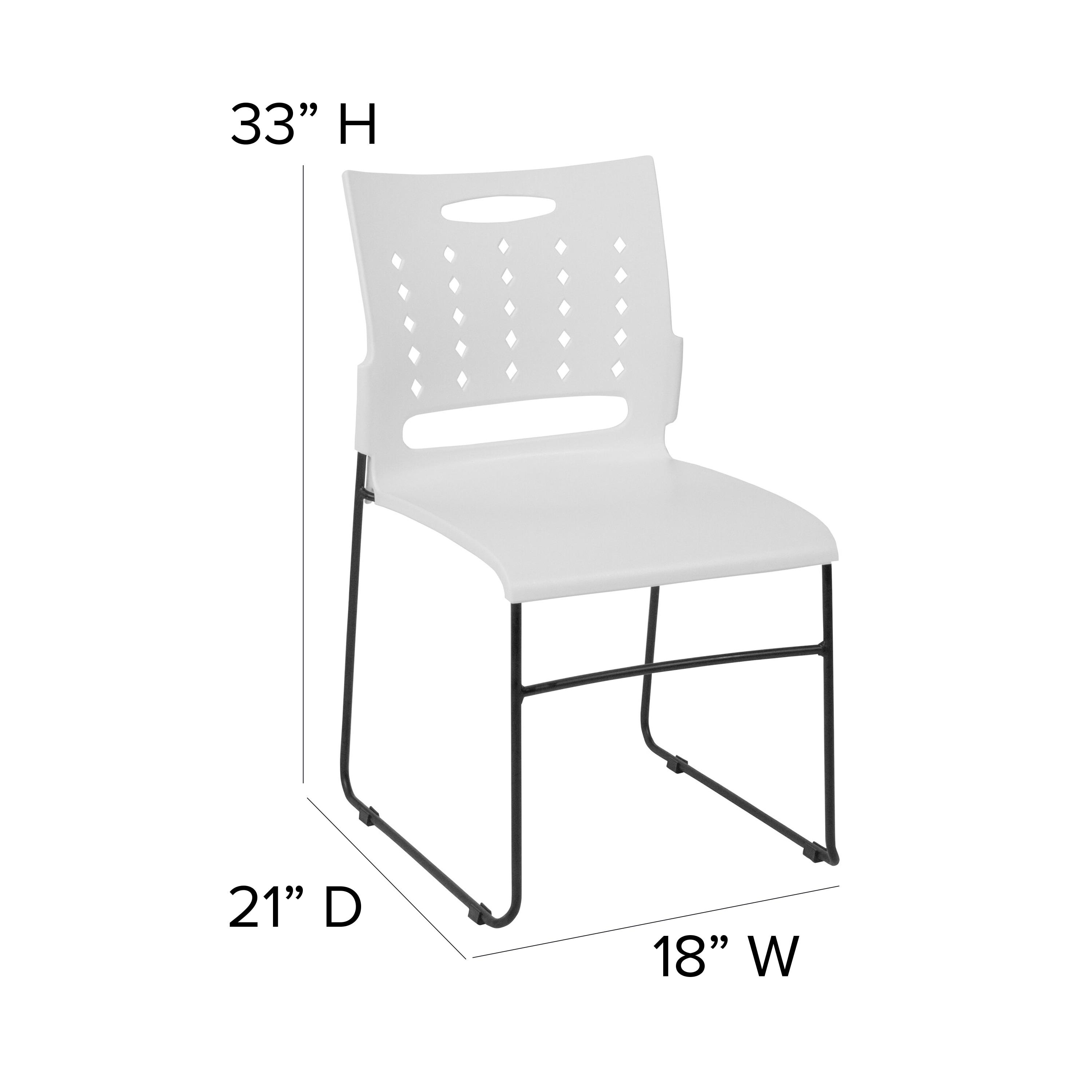 881 lb. Capacity Sled Base Stack Chair with Carry Handle and Air-Vent Back