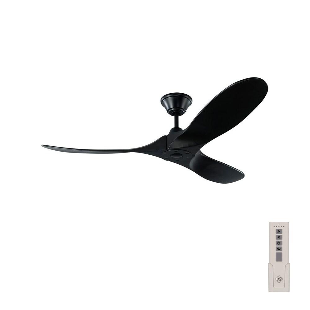 Matte Black 52" Energy Star Outdoor Ceiling Fan with Remote