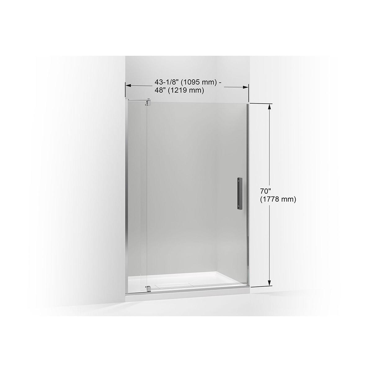 Revel 48'' x 70'' Pivot Shower Door with CleanCoat® Technology